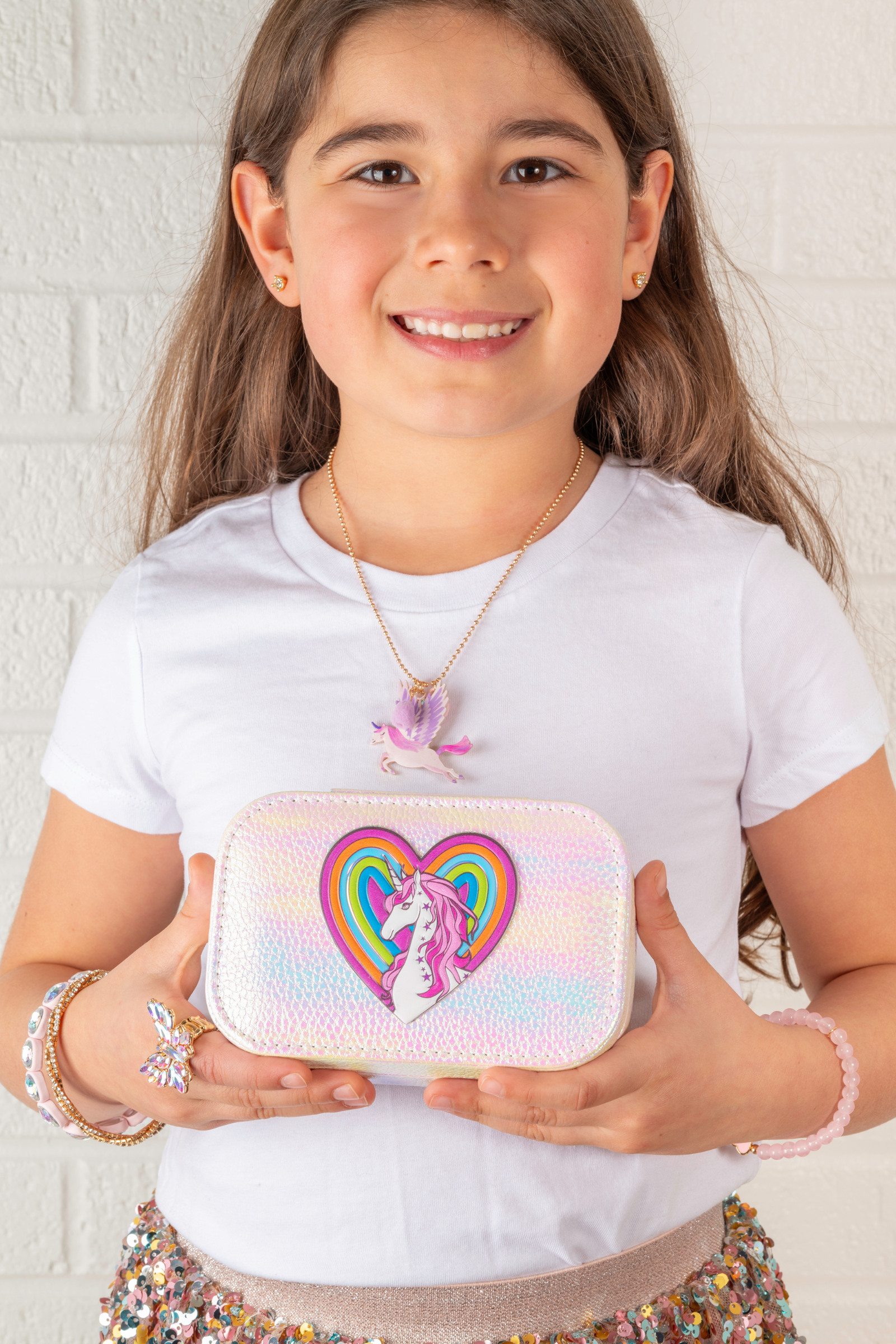 Pretty Precious Unicorn Jewelry Box in Irridescent