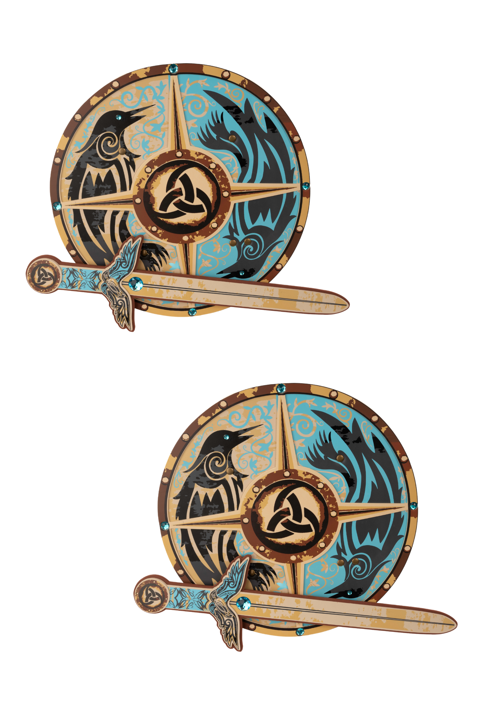 4 Piece Viking EVA Sword & Shield Bundle Set