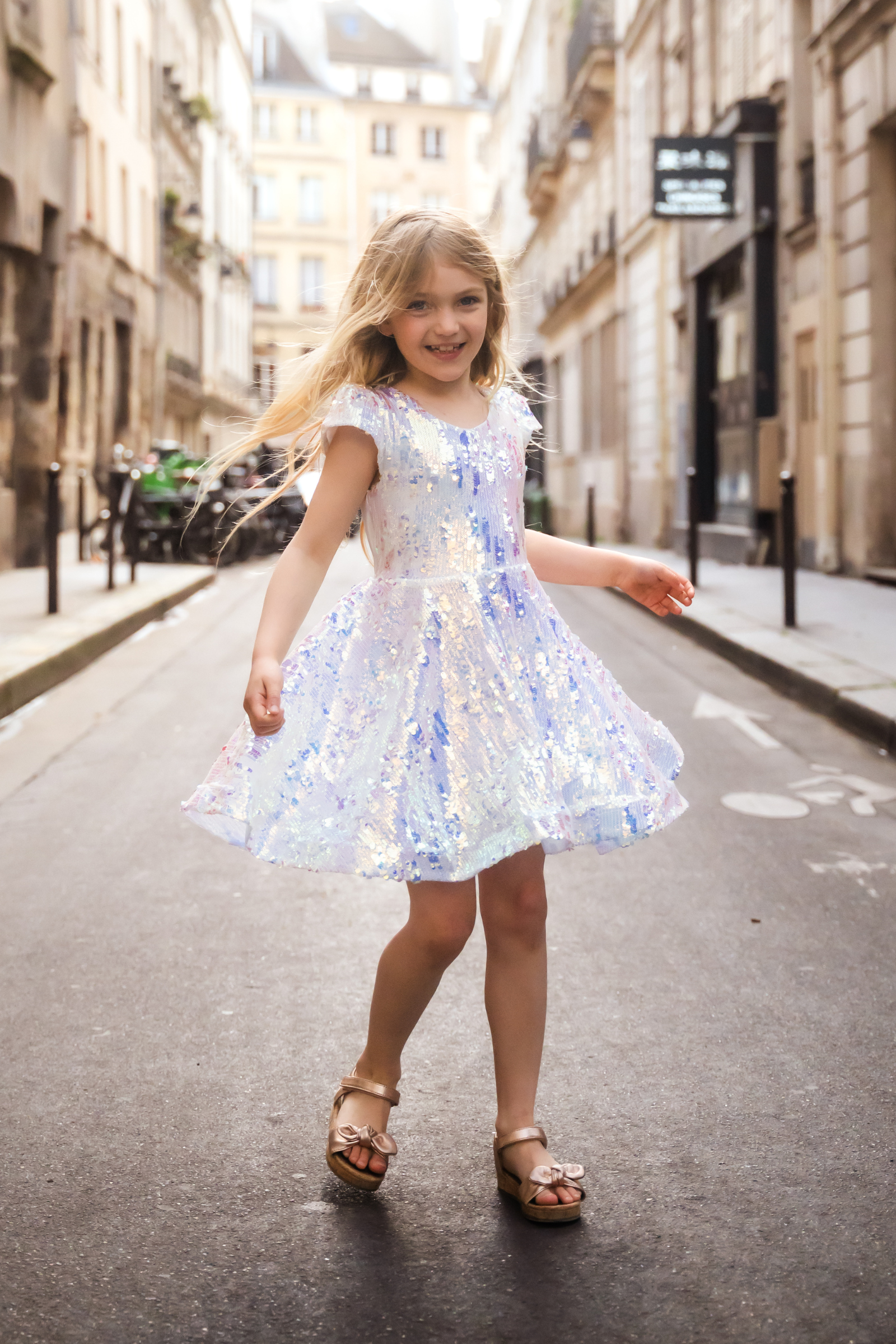 Robe de reine de concert à paillettes