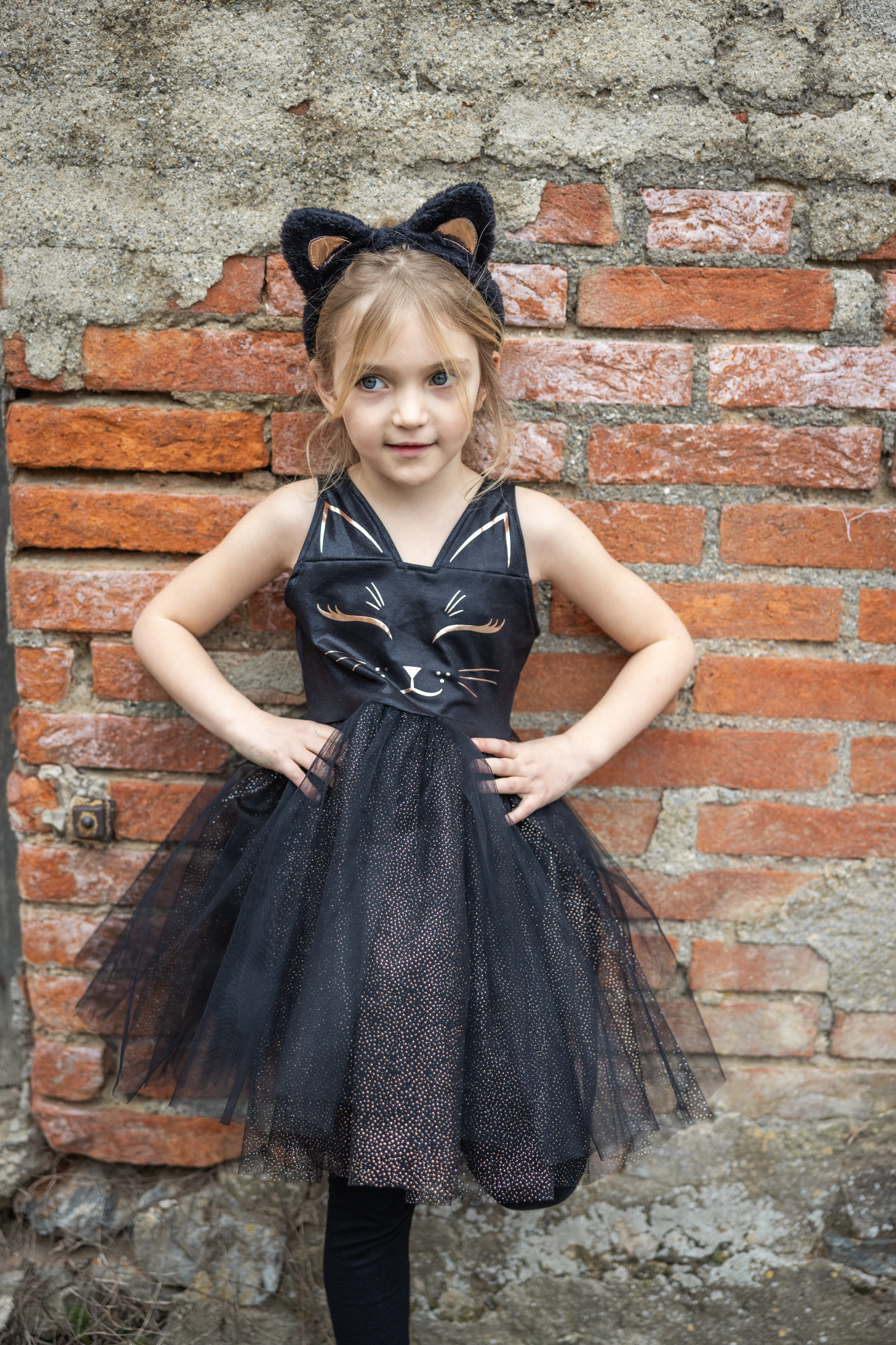 Robe de chat noir avec serre-tête