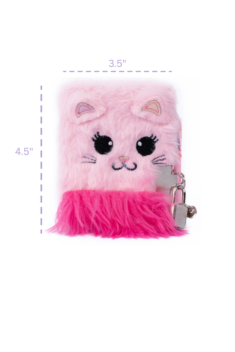 Mini Furry Journal with Lock & Pen