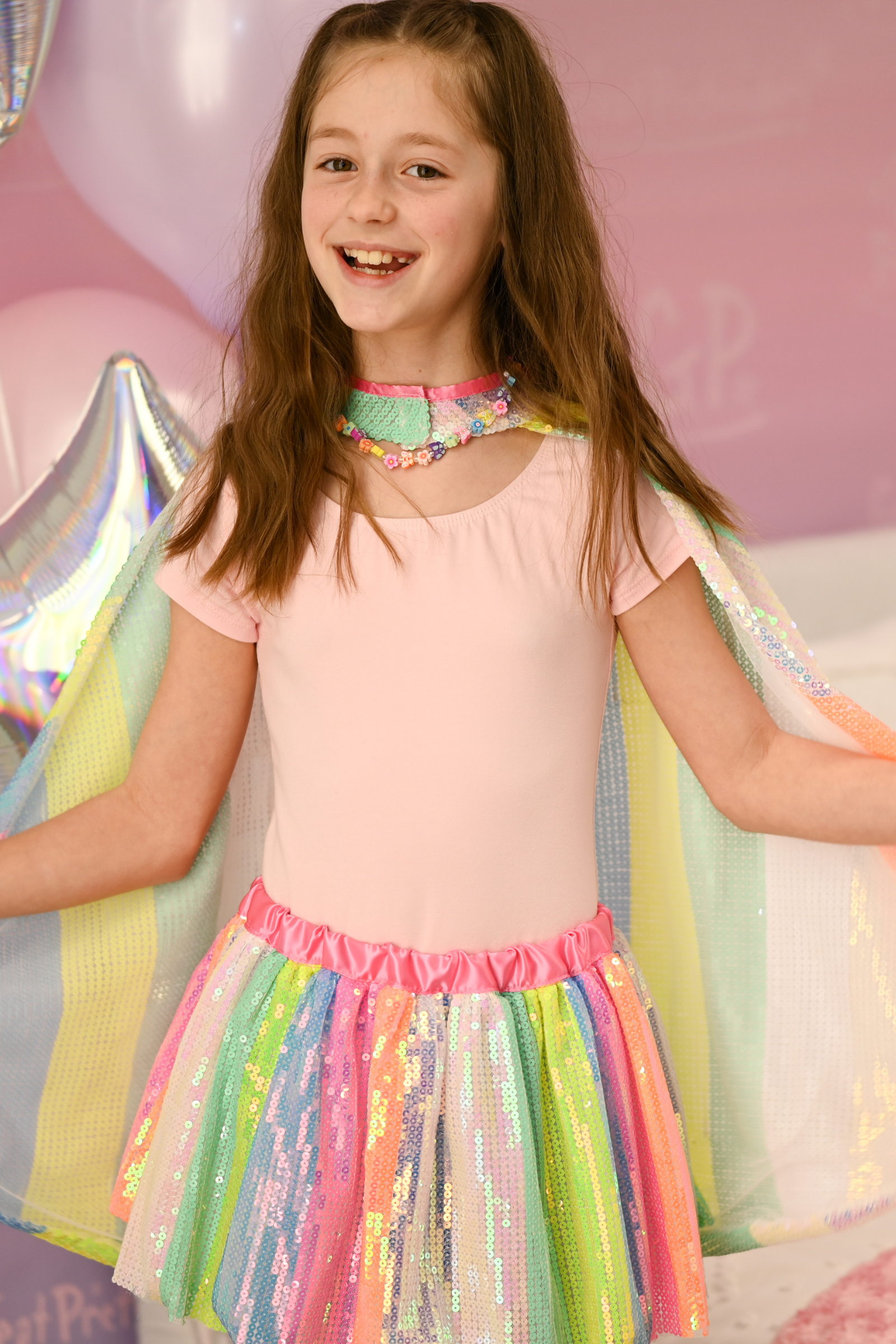 Tutu sequins rayé multicolore