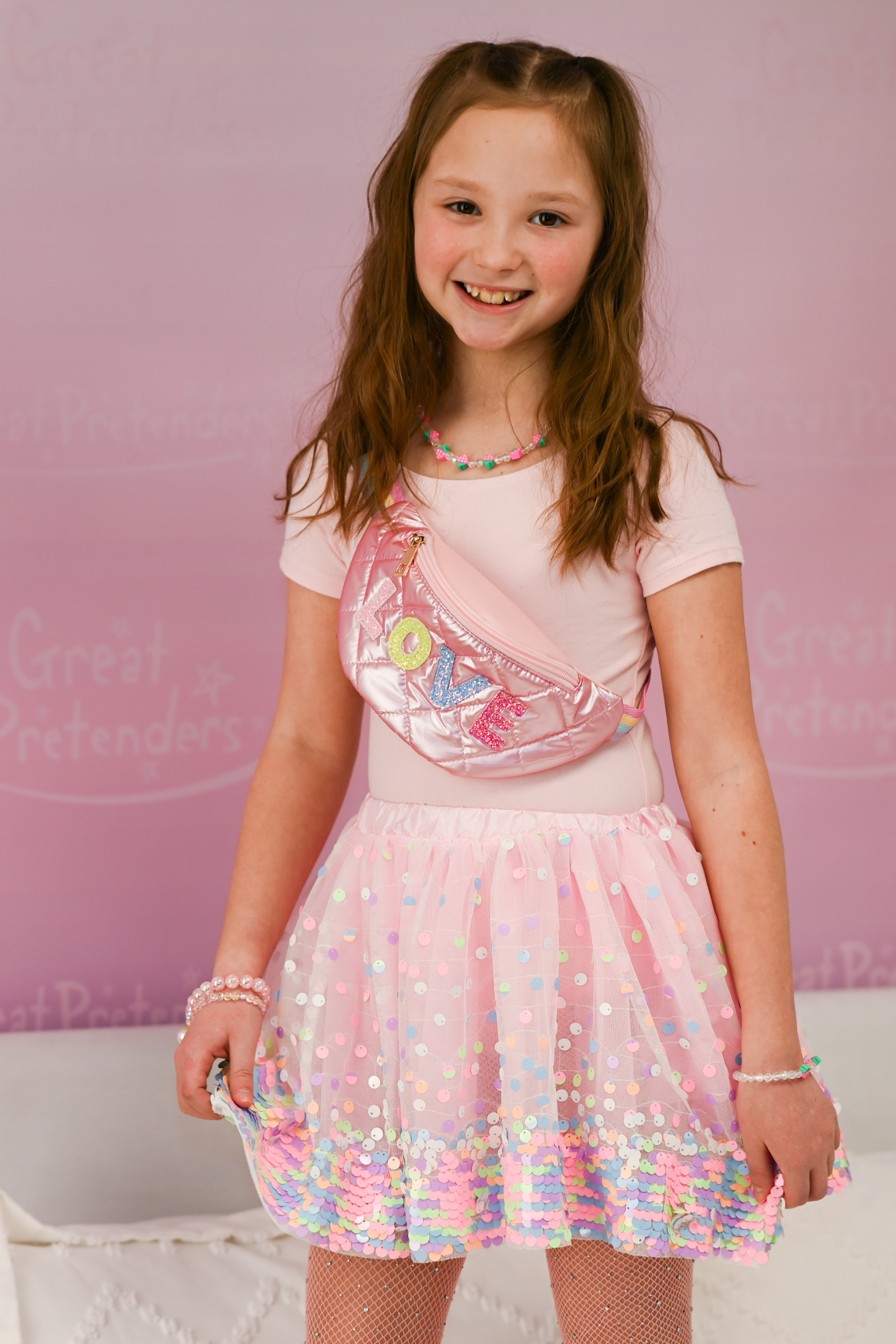 Tutu "Party Fun" - rose et sequins multicolore fluo