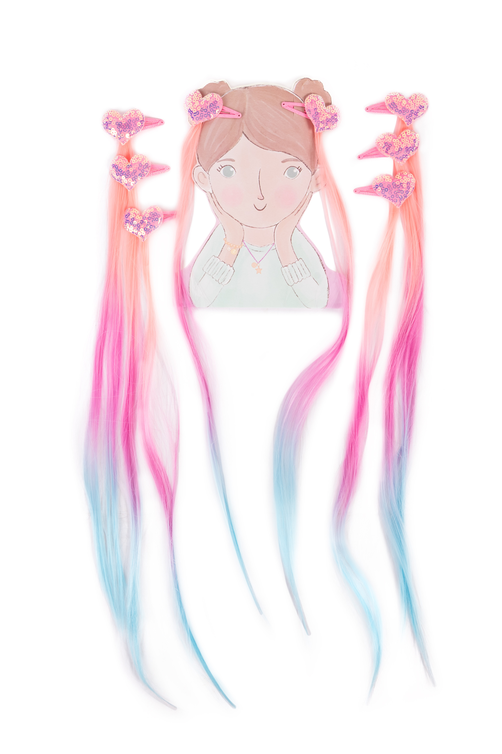 Hollywood Hearts Hair Extensions, Pastel