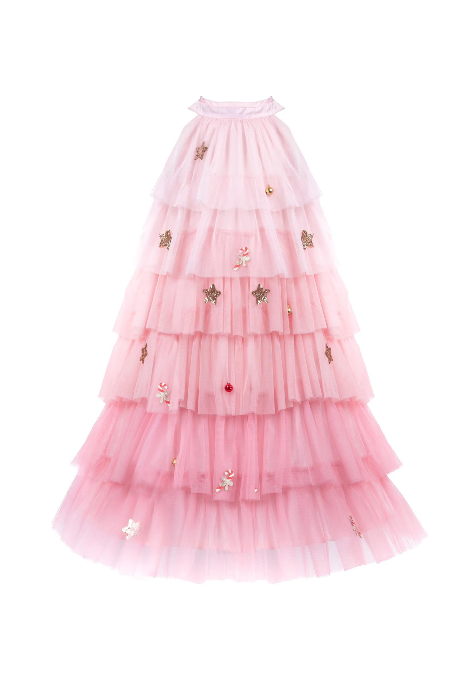 Blush Christmas Tree Dress & Headpiece