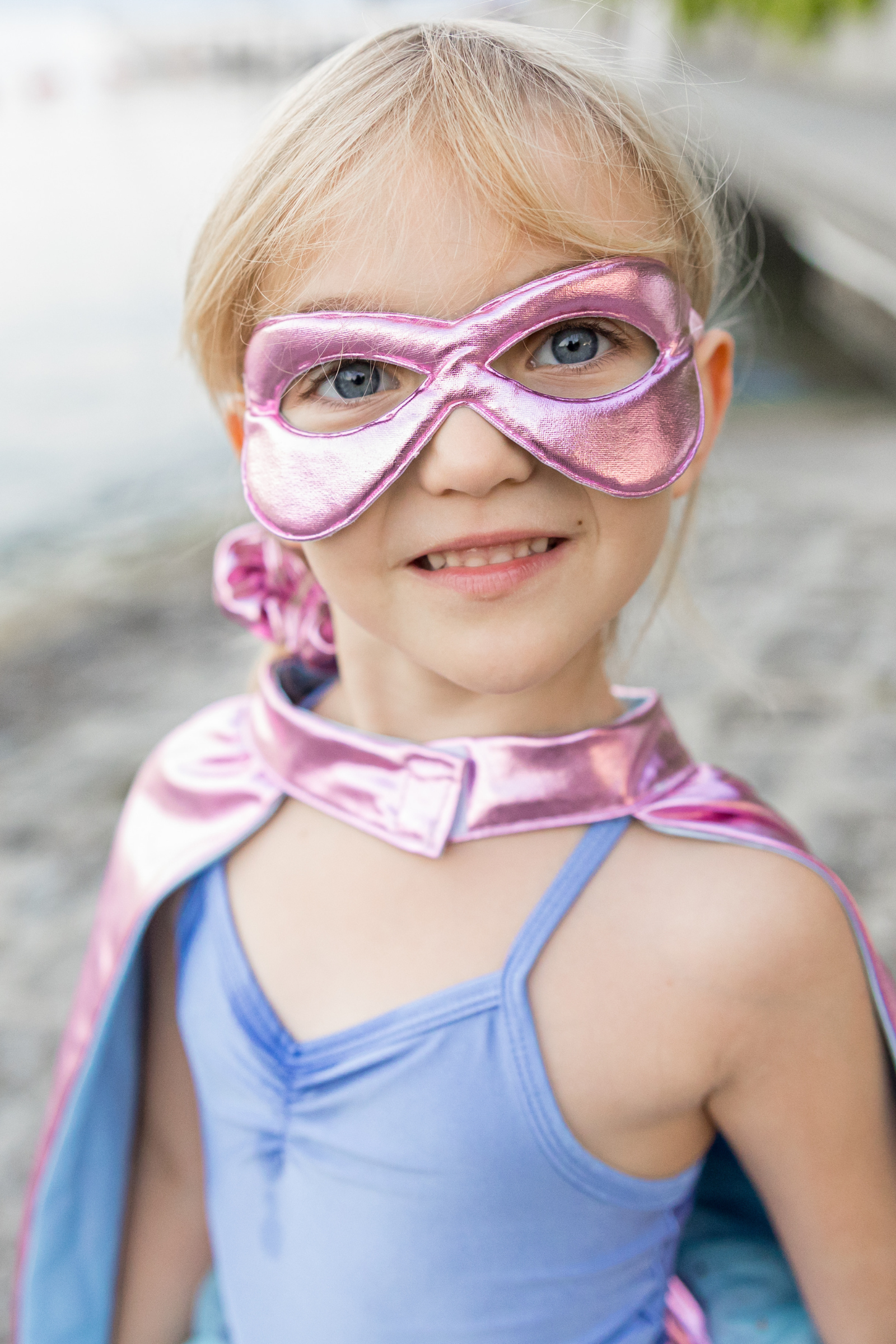 Super-duper Tutu, Cape & Mask, Metallic Pink & Light Blue