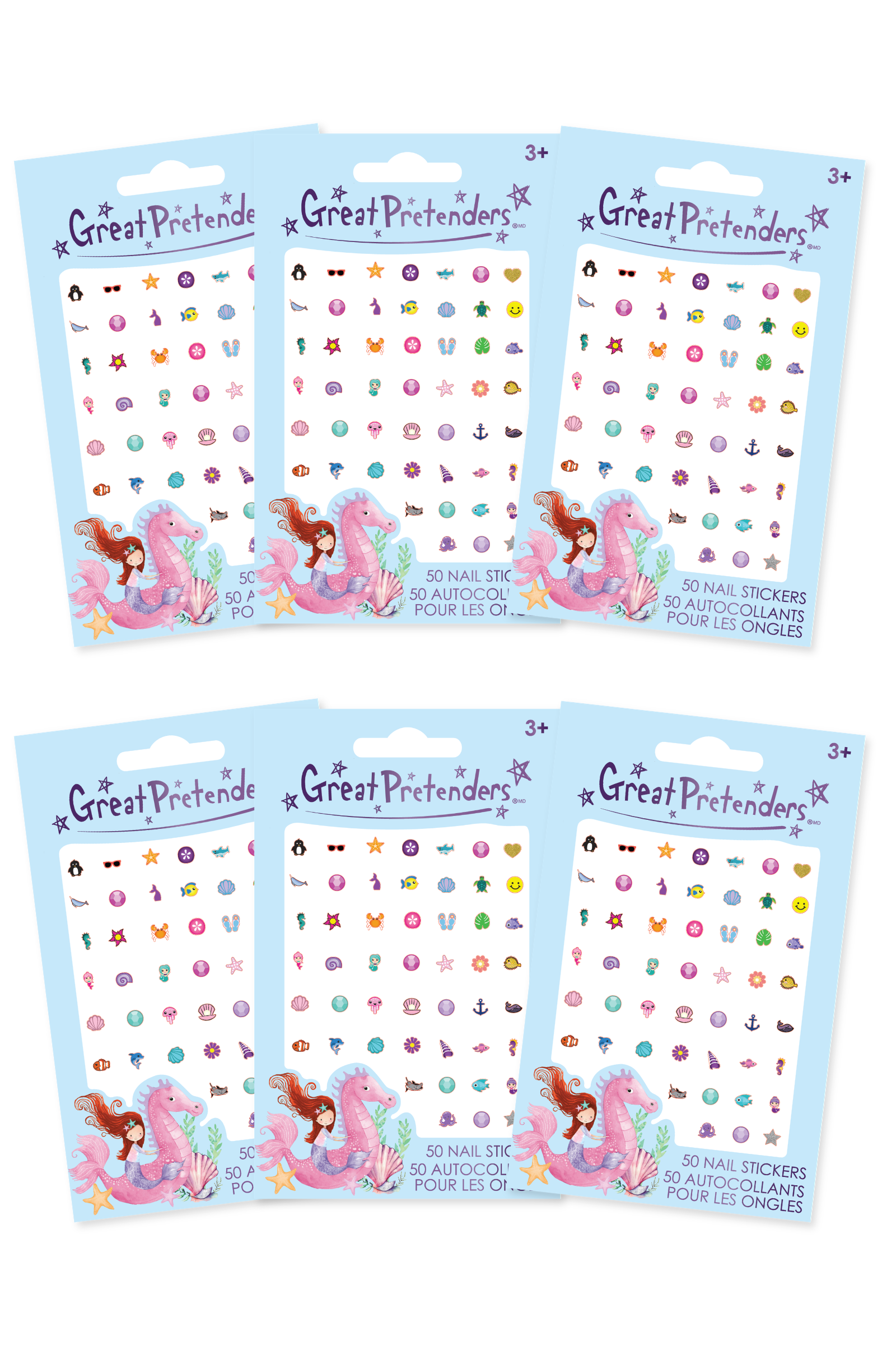 6 Packs Mermaid Nail Stickers