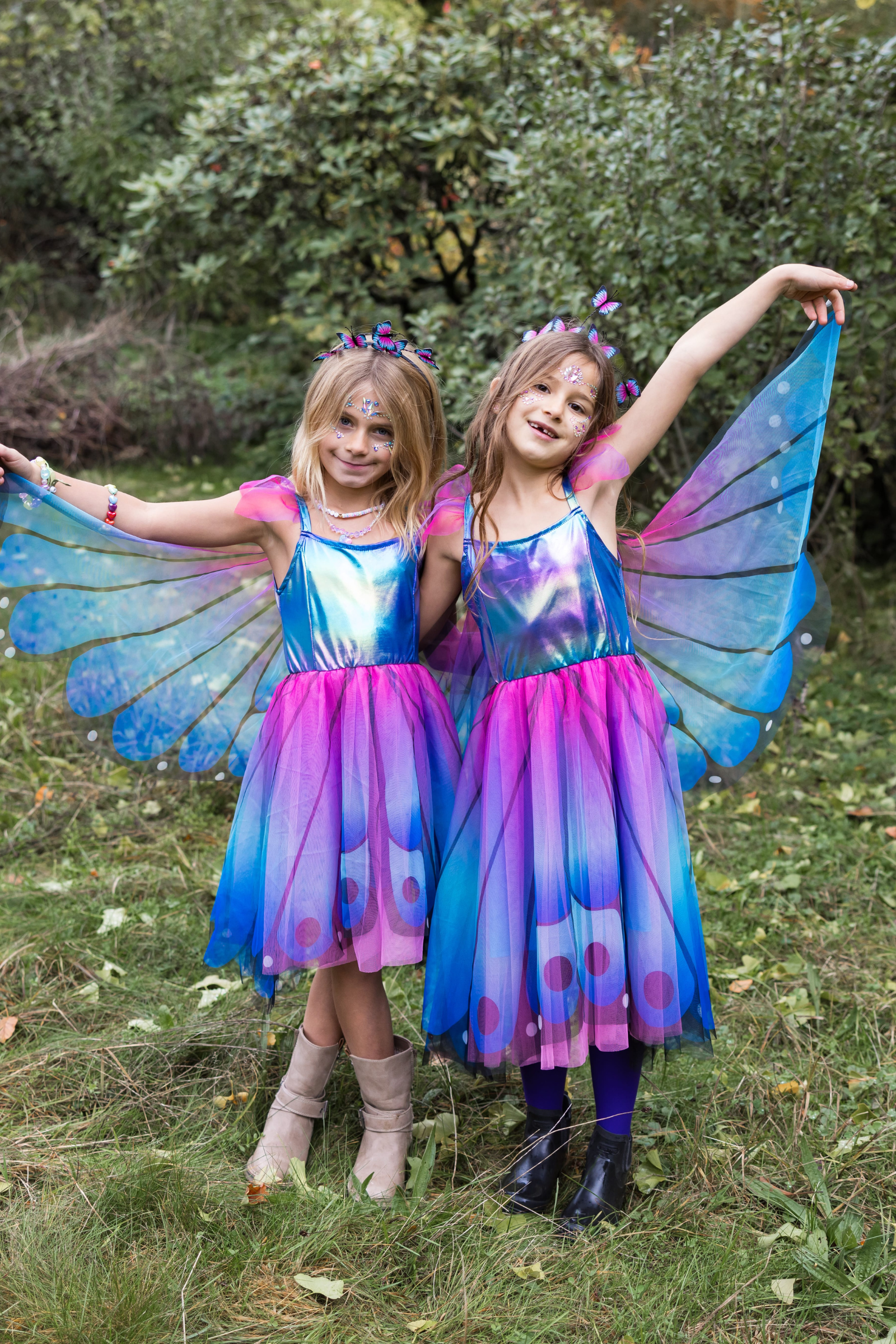 Robe de papillon avec ailes, bleu/violet