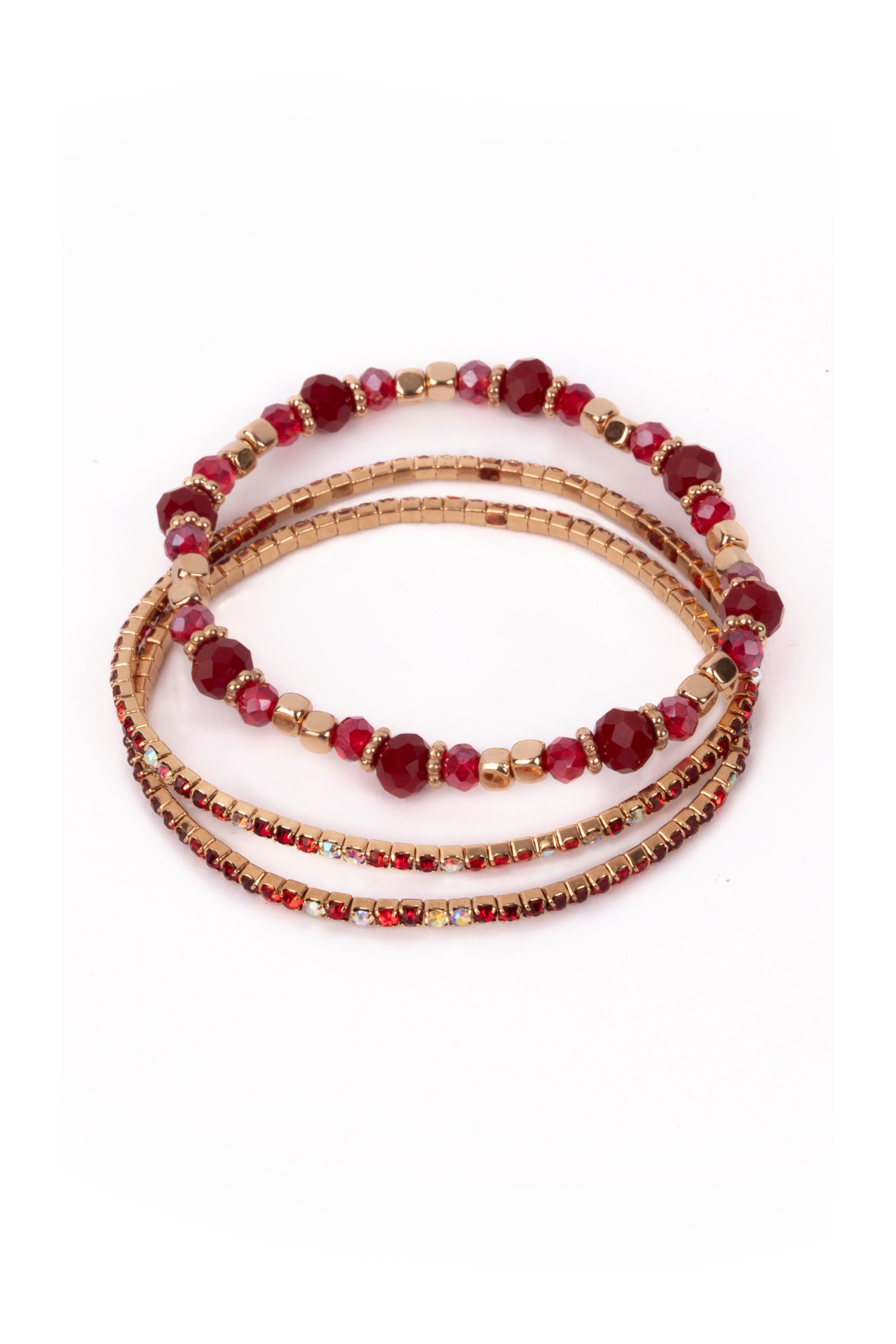 Bracelet Boutique " Ruby Red", 3 Pcs