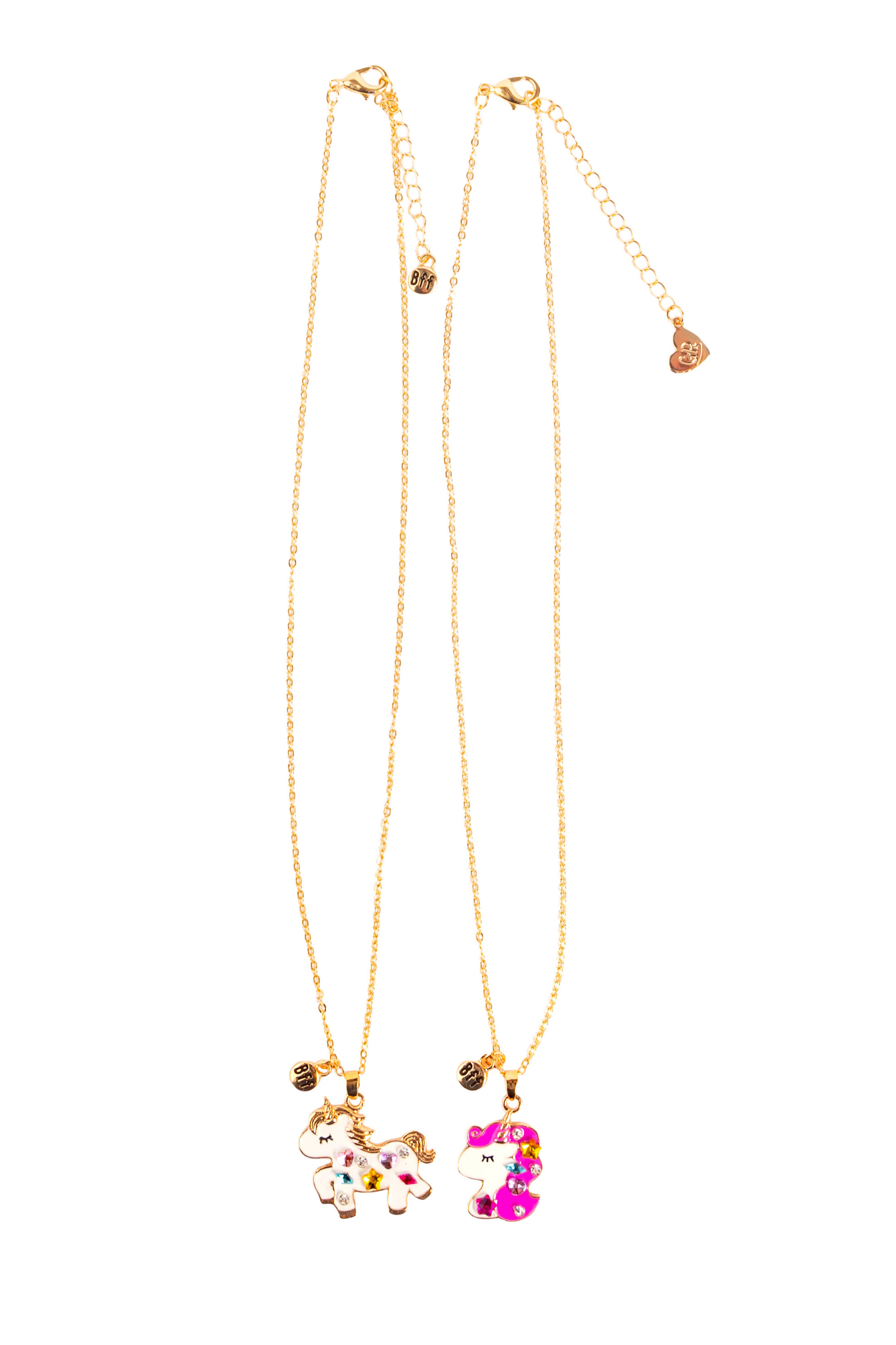 Bejewelled Unicorns Tear and Share Necklace