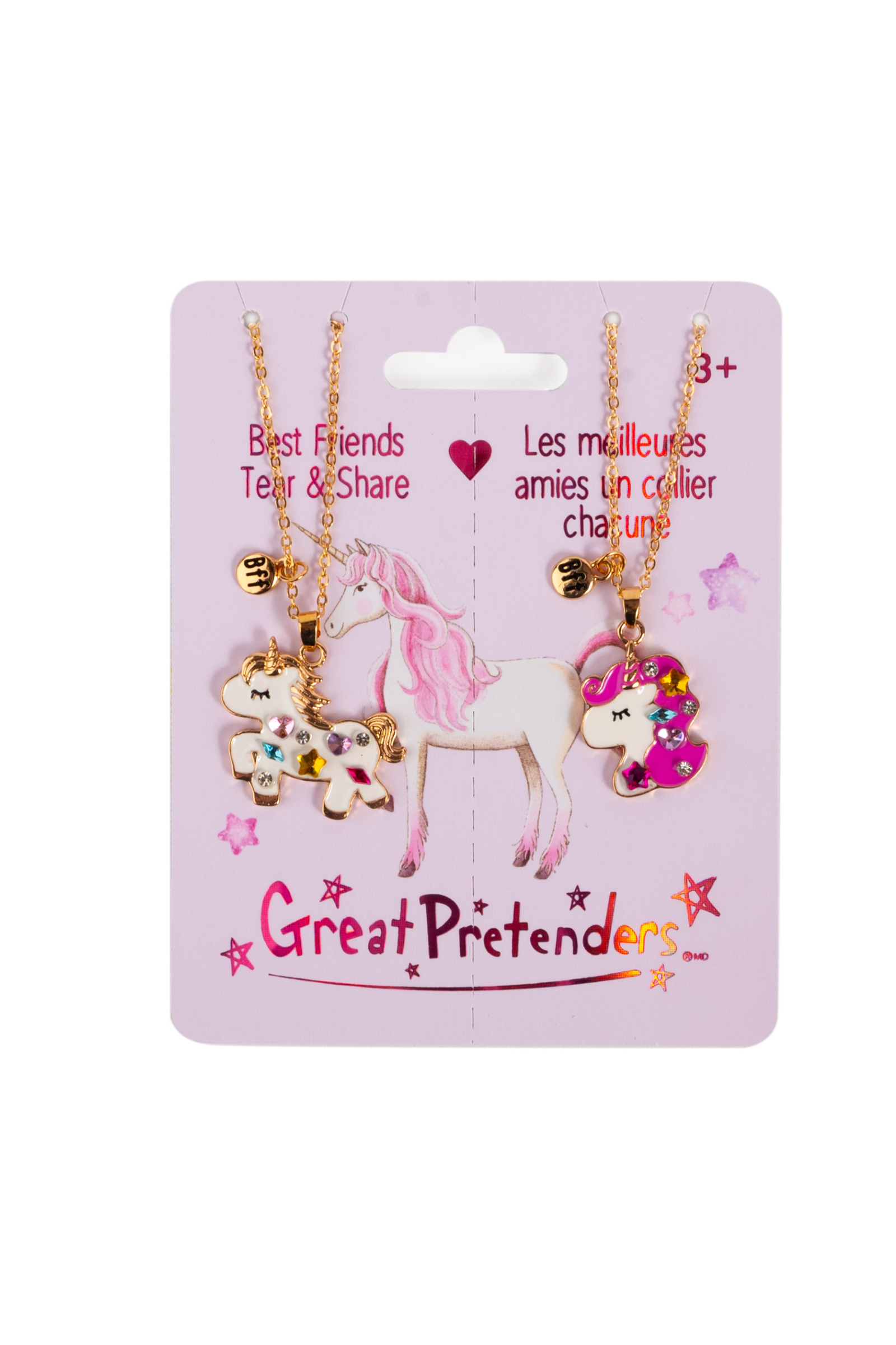Bejewelled Unicorns Tear and Share Necklace