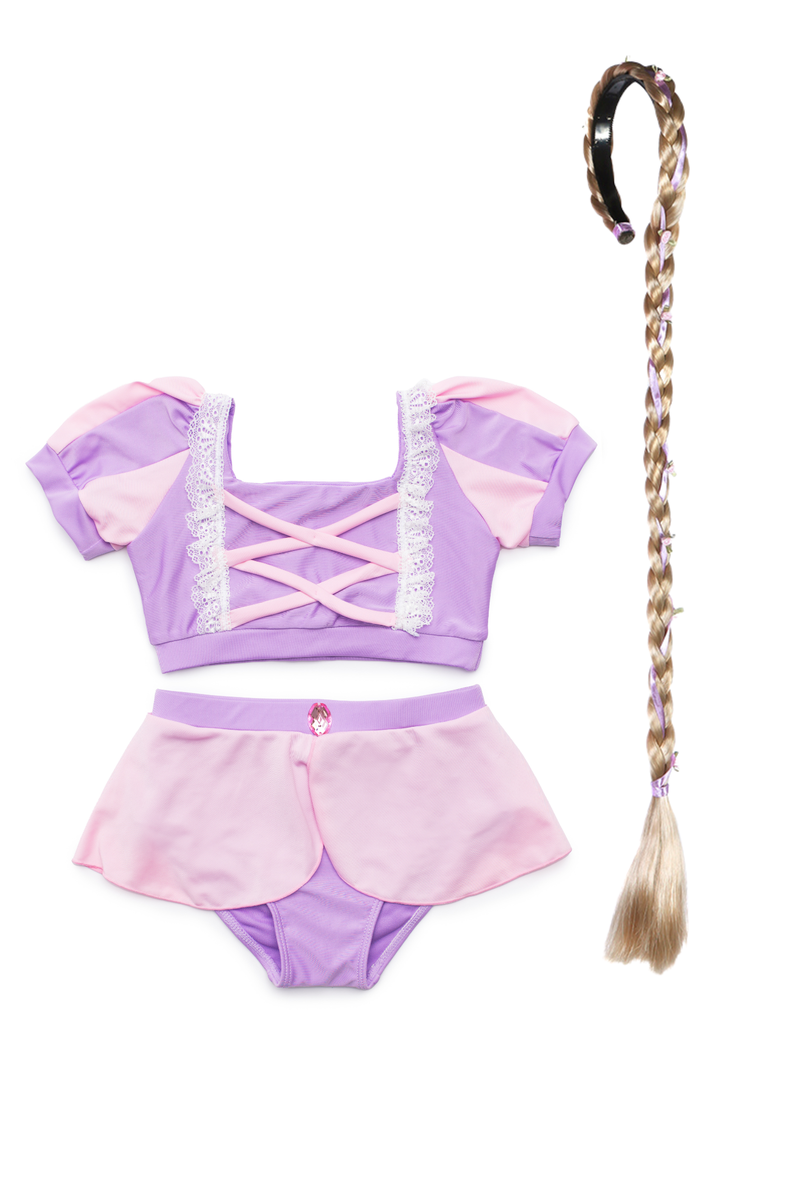 Rapunzel Swim Suit & Hair Braid Bundle