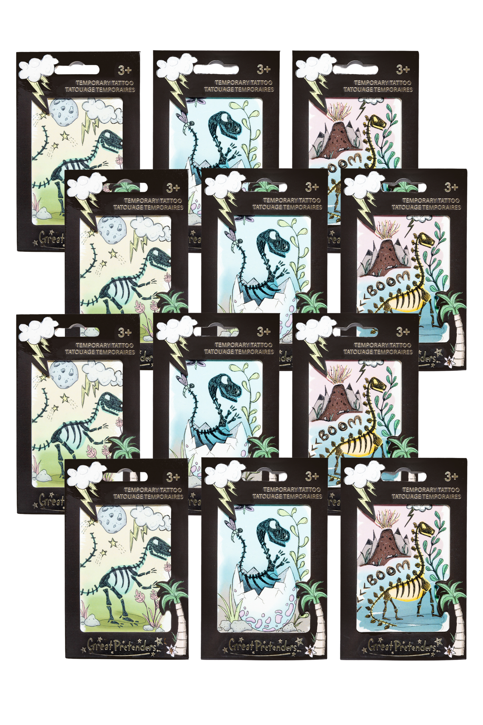 Tatouages dinosaure Single - assortis