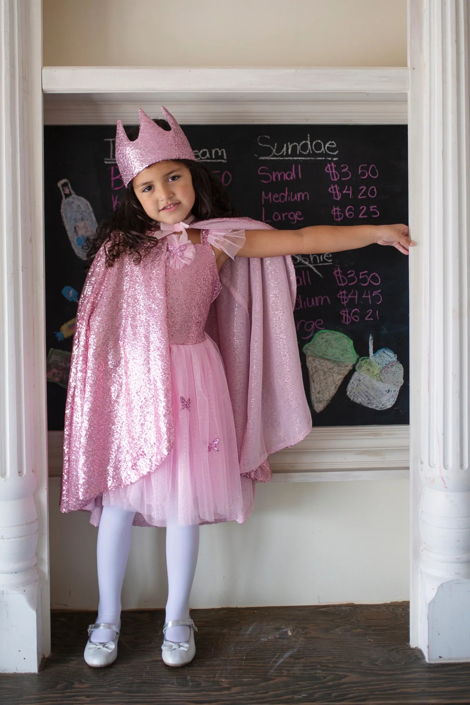 Precious Sequins "Pink" Cape & Crown Bundle