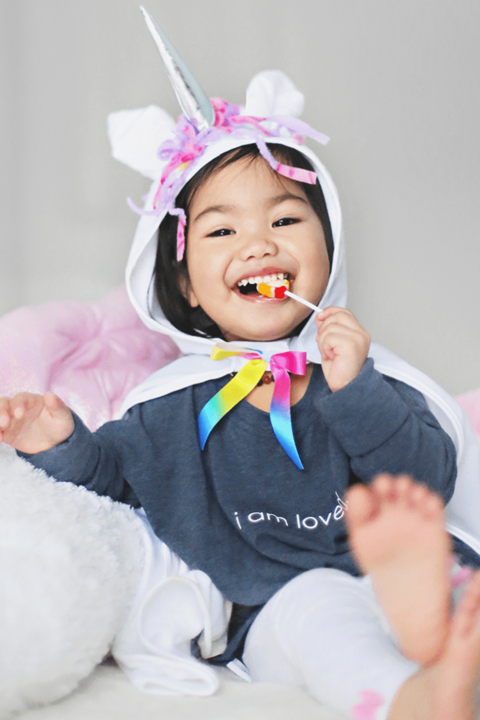 White Unicorn Toddler Cape