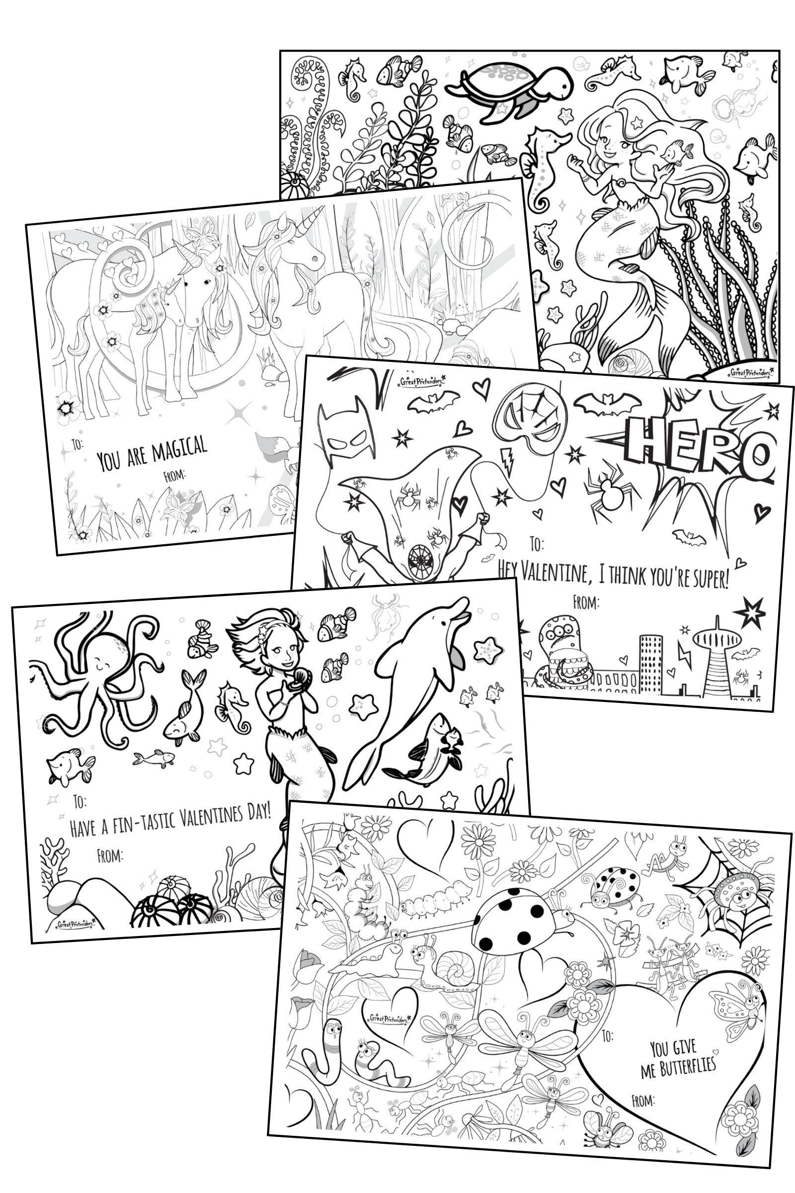 Colour-In-Valentine's Day Cards