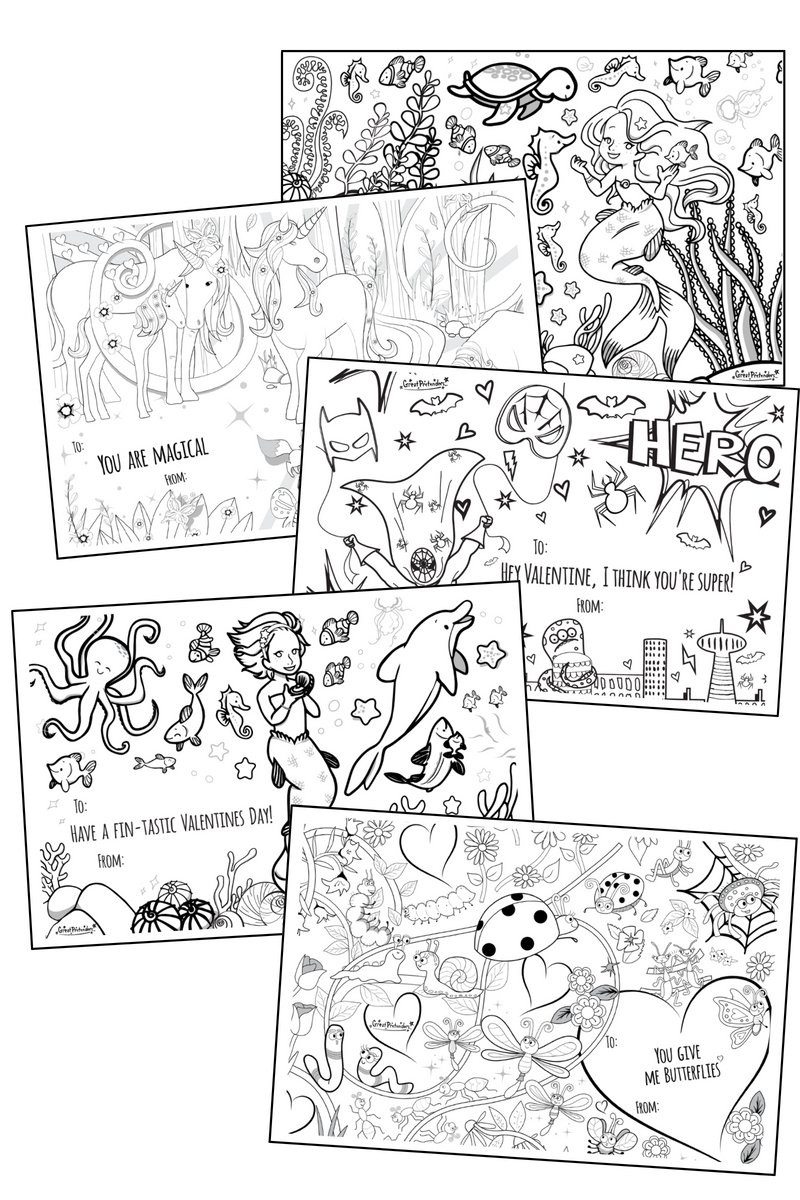 Colour-In-Valentine's Day Cards