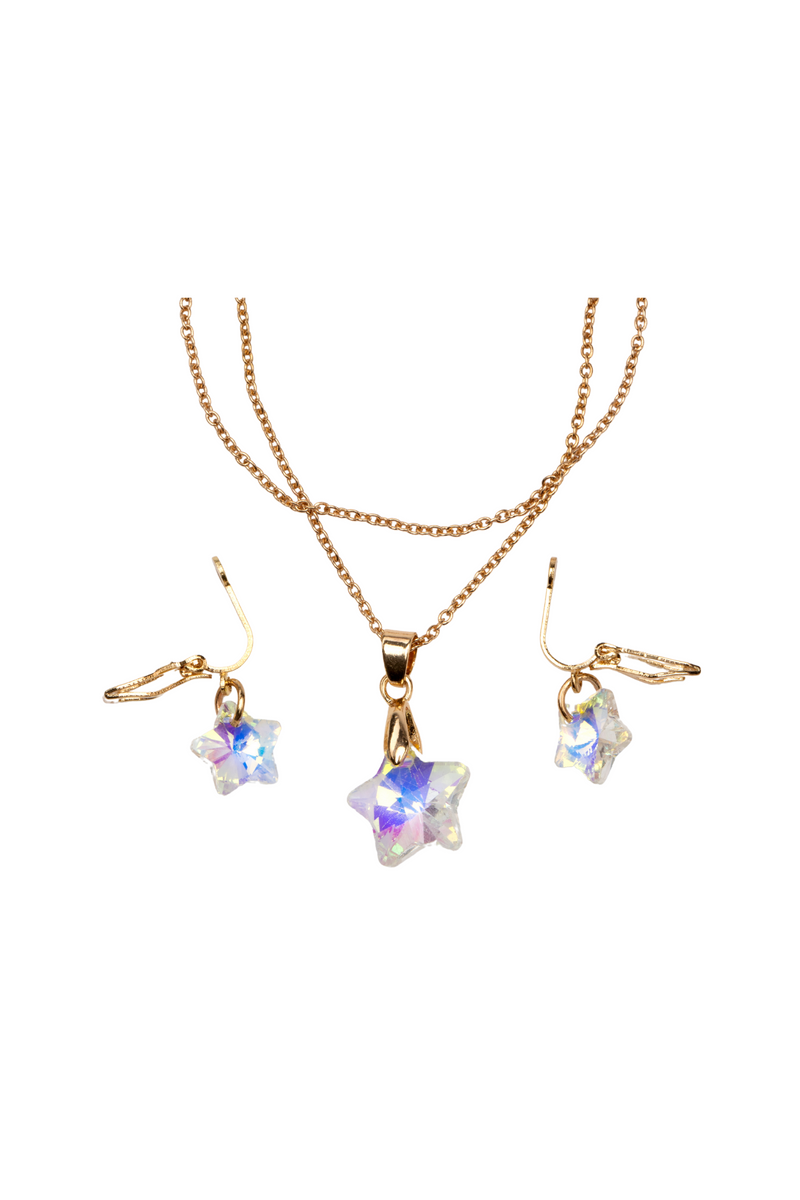 Boutique Holographic Star Necklace, Earrings and Ring Assortment