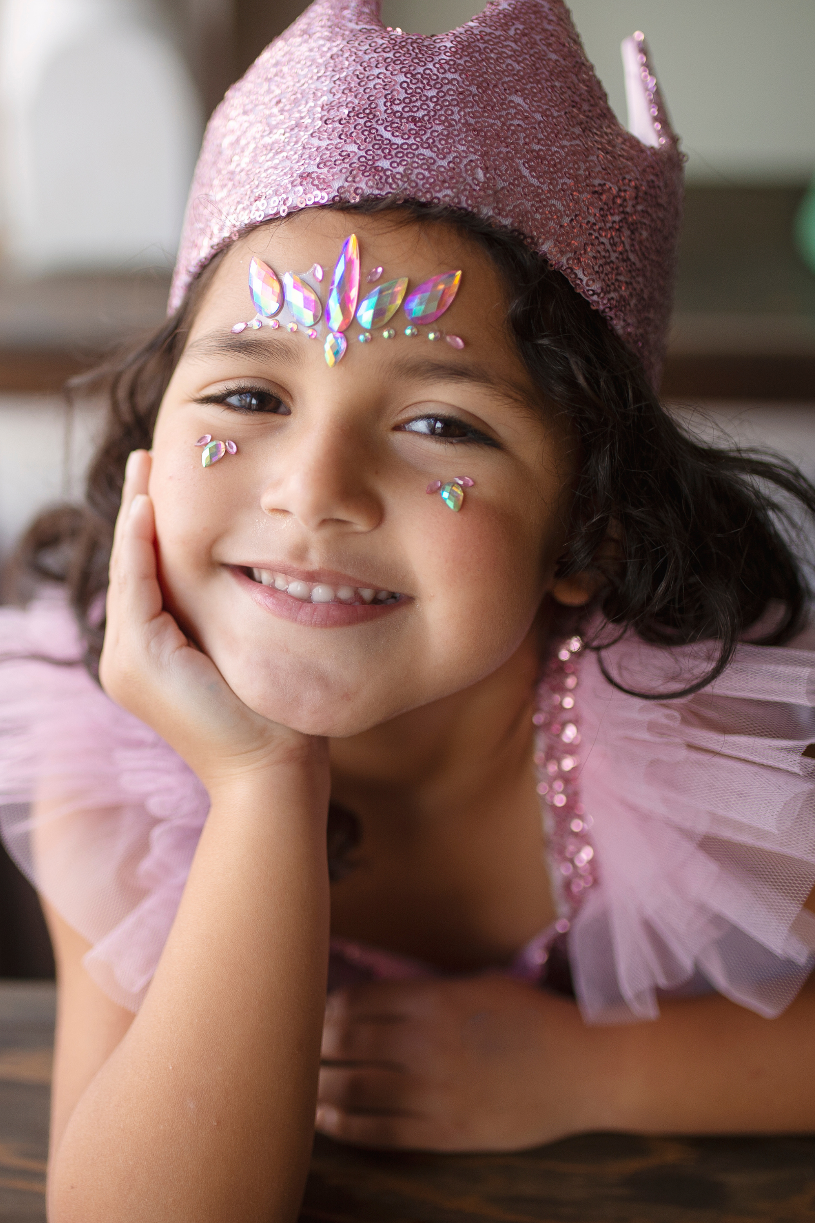 Precious Pink Sequins Crown