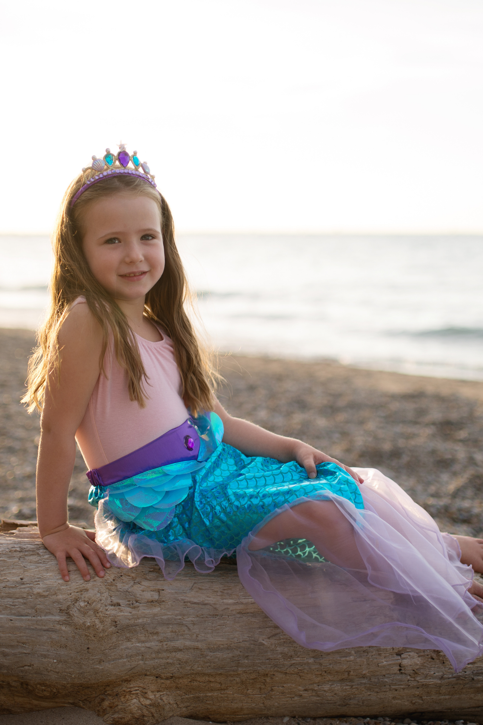 Mermaid Glimmer Skirt Set with Headband