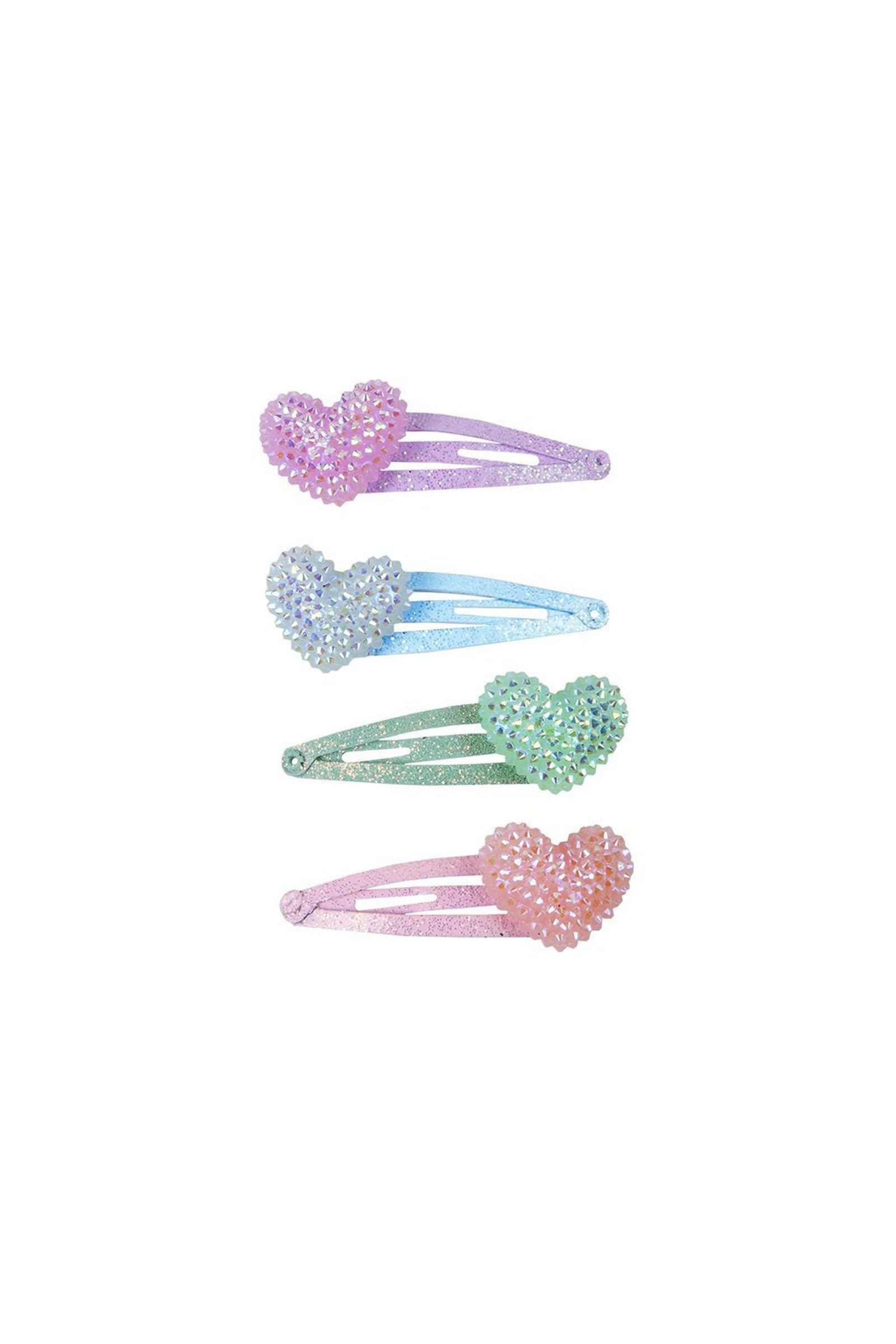 Sparkle Heart Bobble Hair Clips