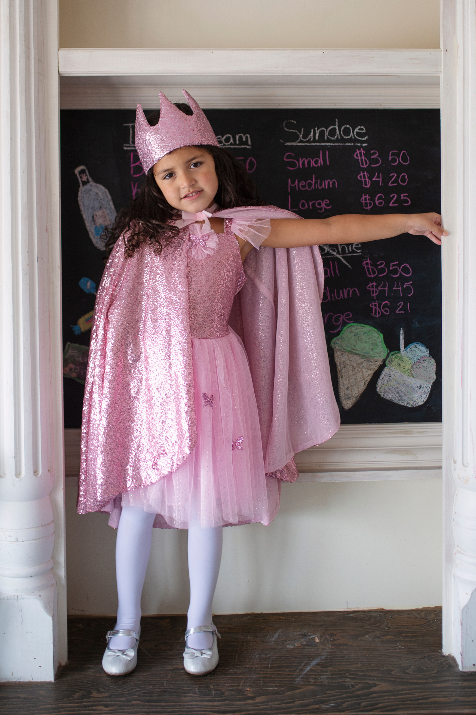 Pink Sequins Butterfly Dress & Wings