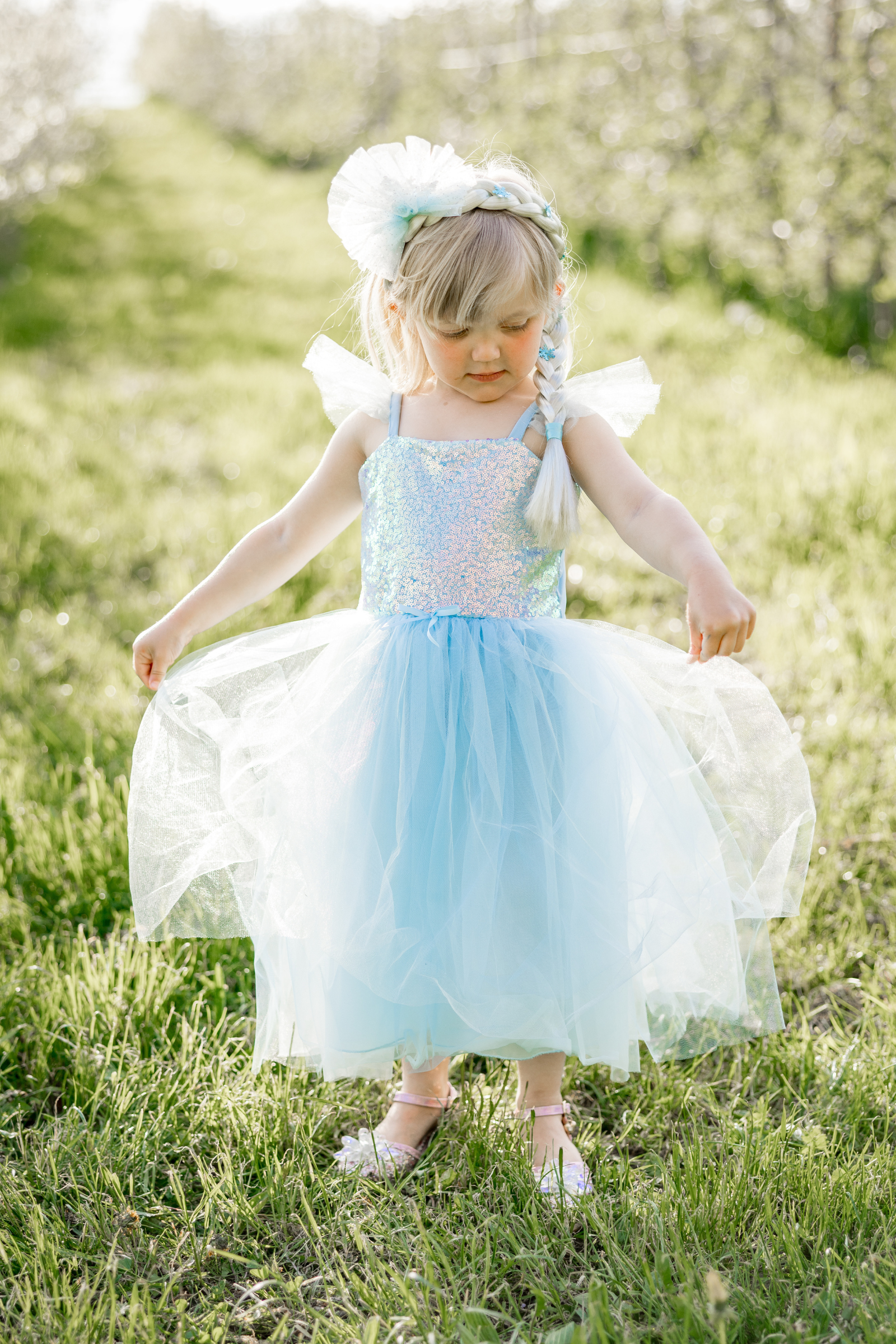 Tiare de la reine des neiges avec tresse