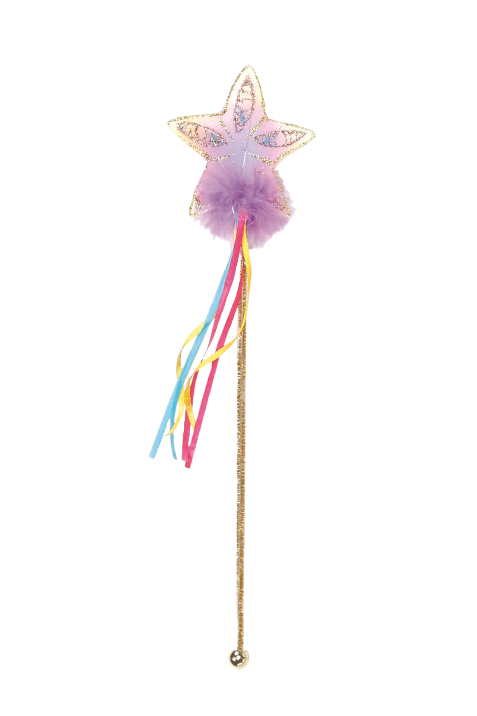 Multi Pastel and Gold Glitter Rainbow Wand