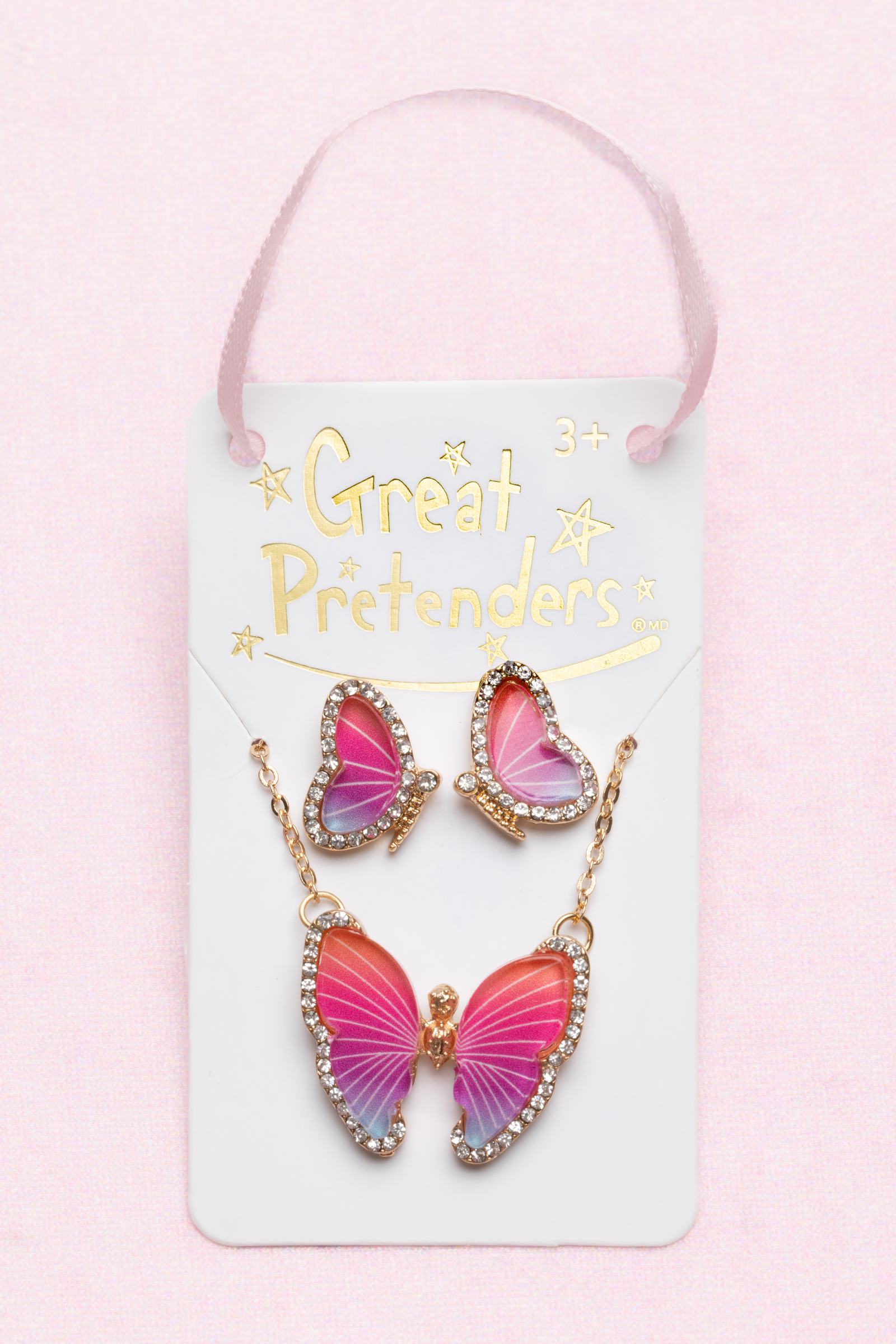 Boutique Butterfly Necklace & Studded Earring Set