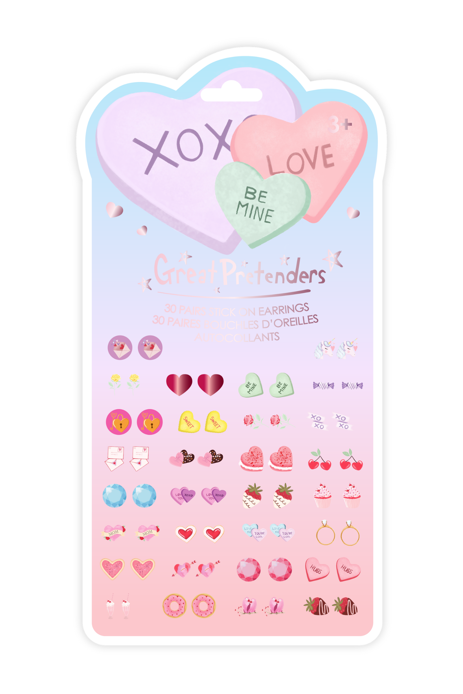 Candy Heart Valentine Sticker Earrings