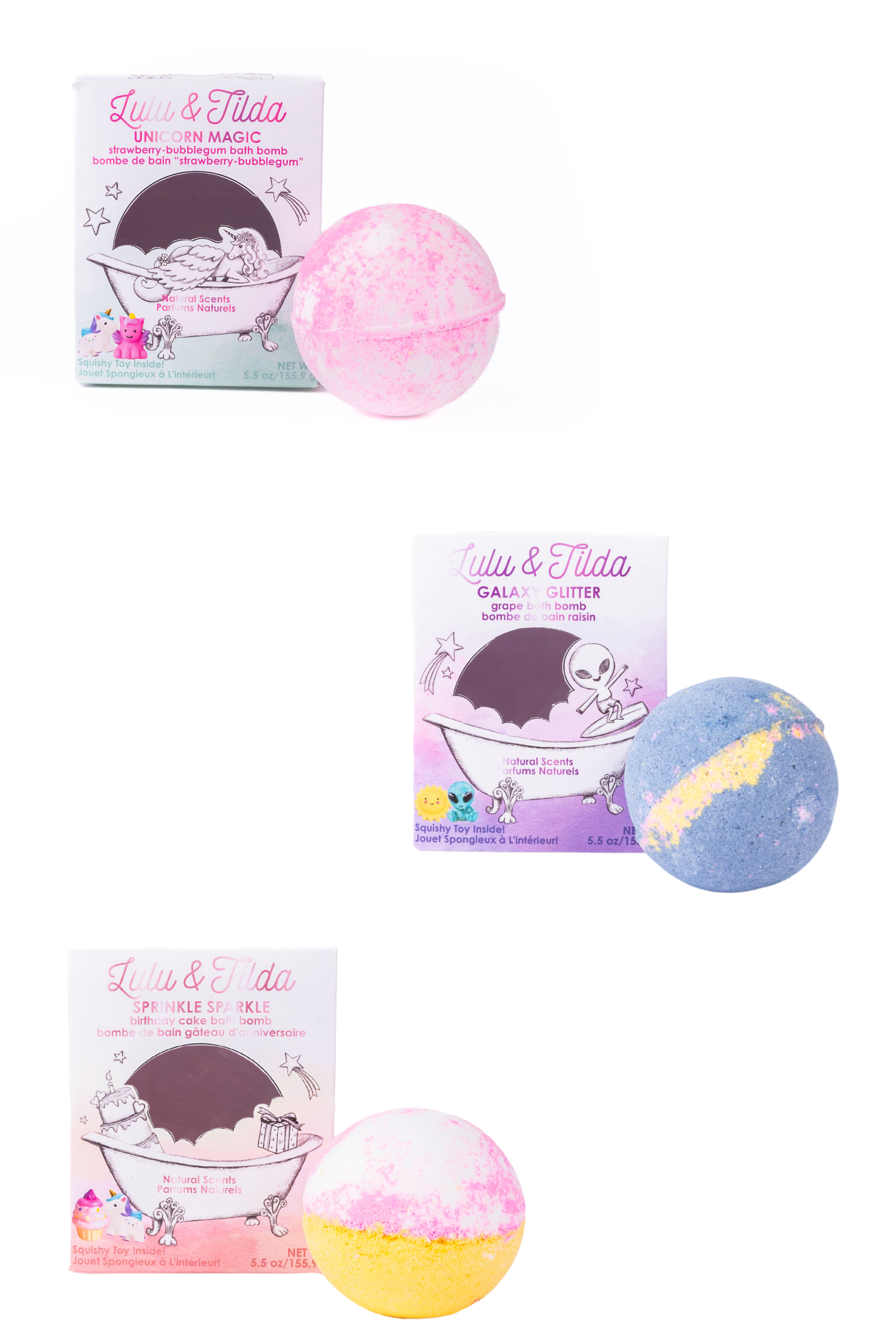 Unicorn & Galaxy 3pc Bath Bomb Bundle