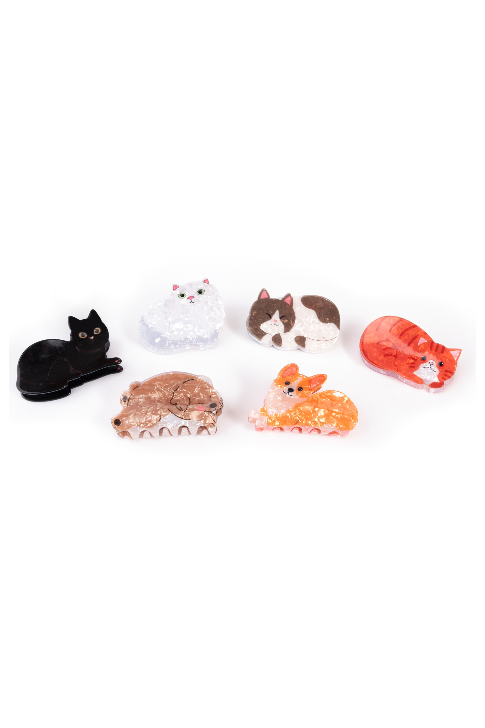 Raining Cats and Dogs Claw Clips, 6pcs Assorted