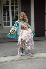 The 5th Avenue Paillette Cape, Gold/Light Pink