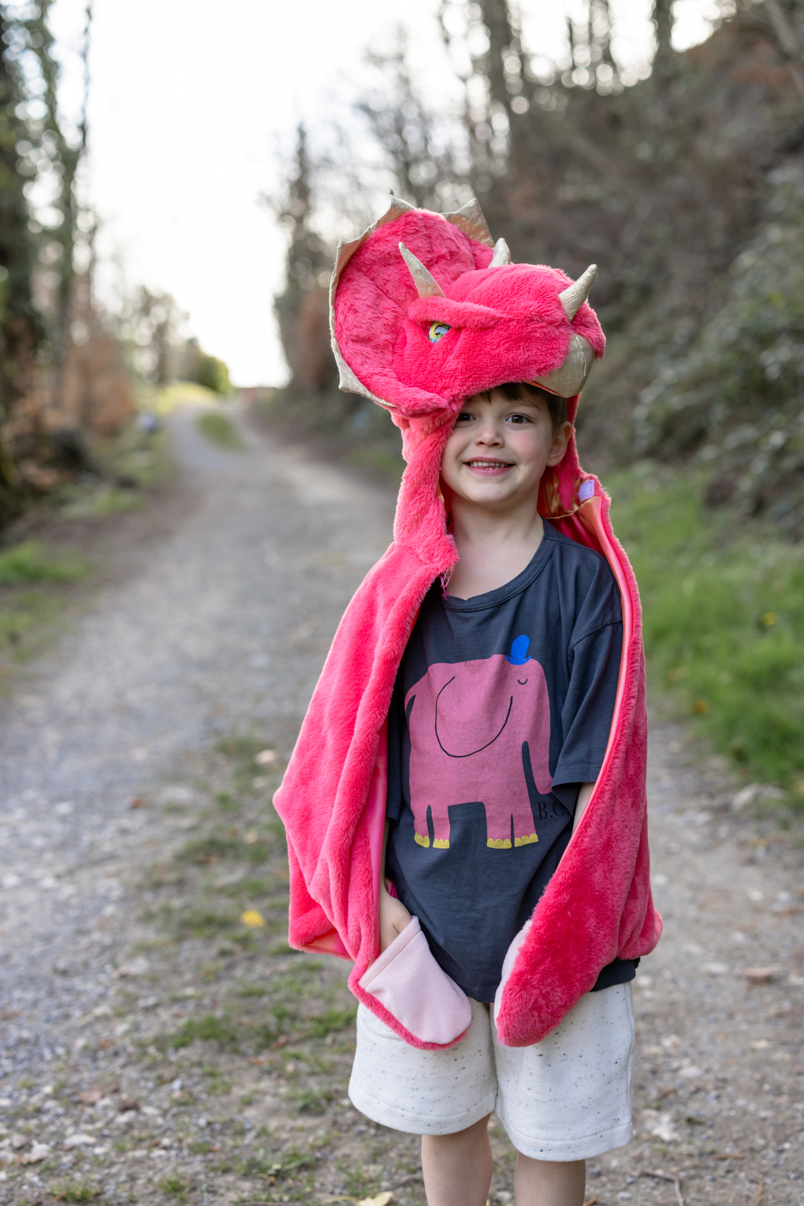 Red Triceratops Cuddle Cape