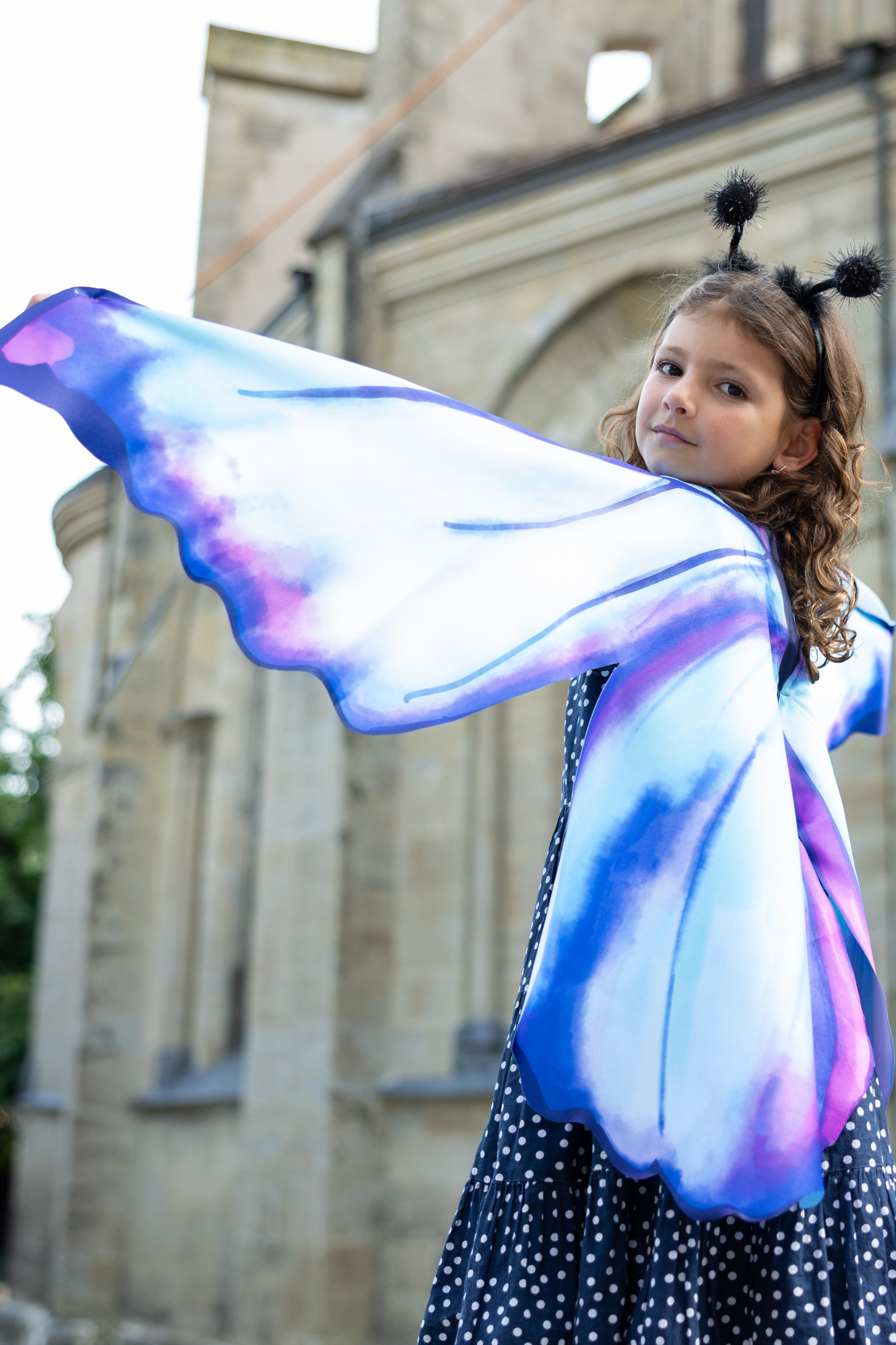 Ailes de papillon en tissu bleues