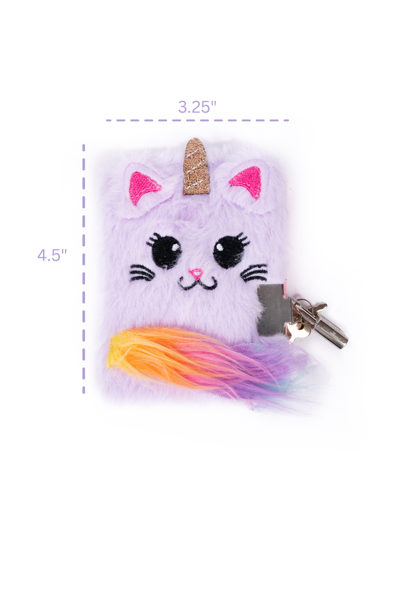 Mini Furry Journal with Lock & Pen