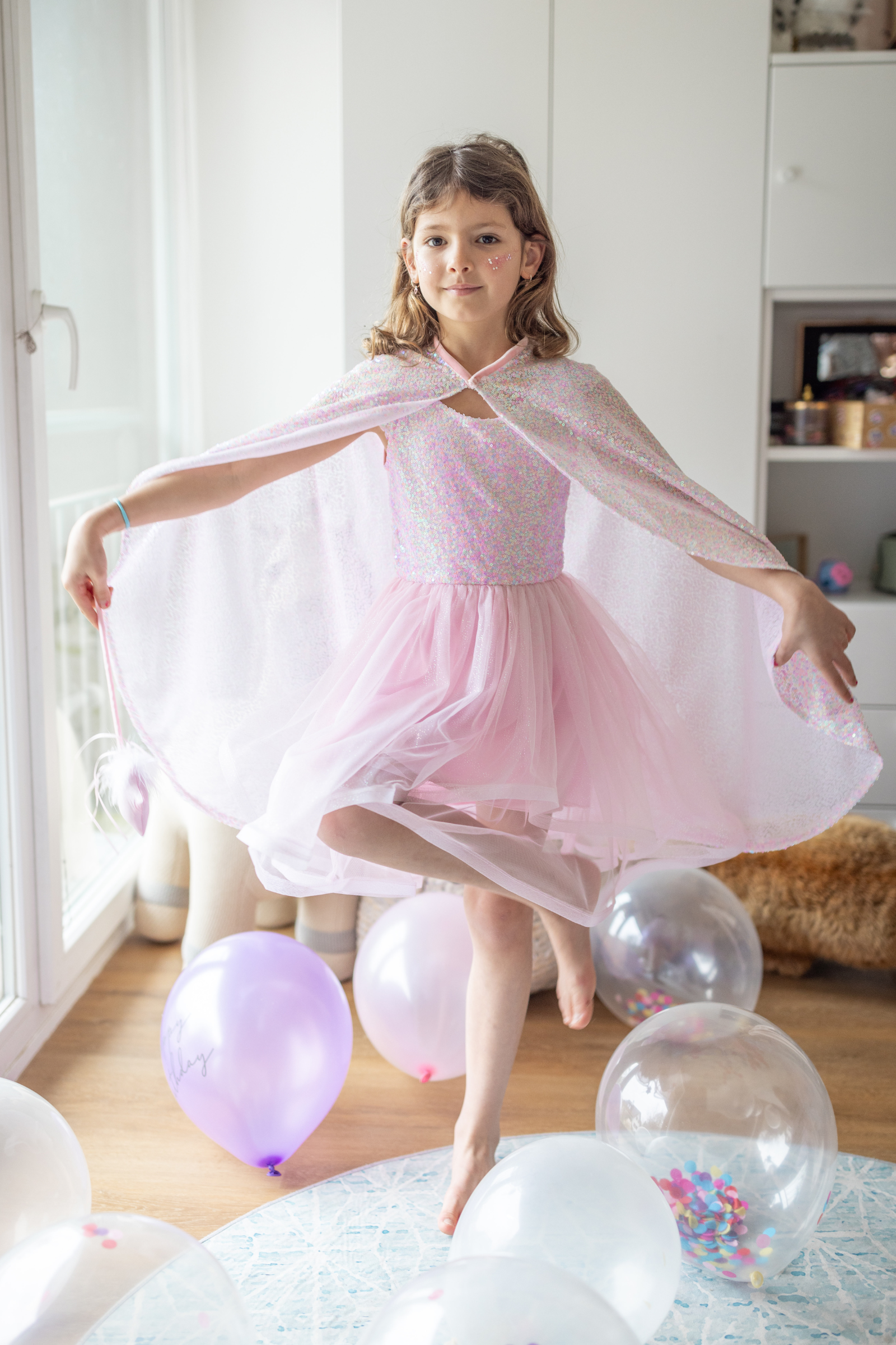 Robe sequins rose Twirl, taille US 3-4