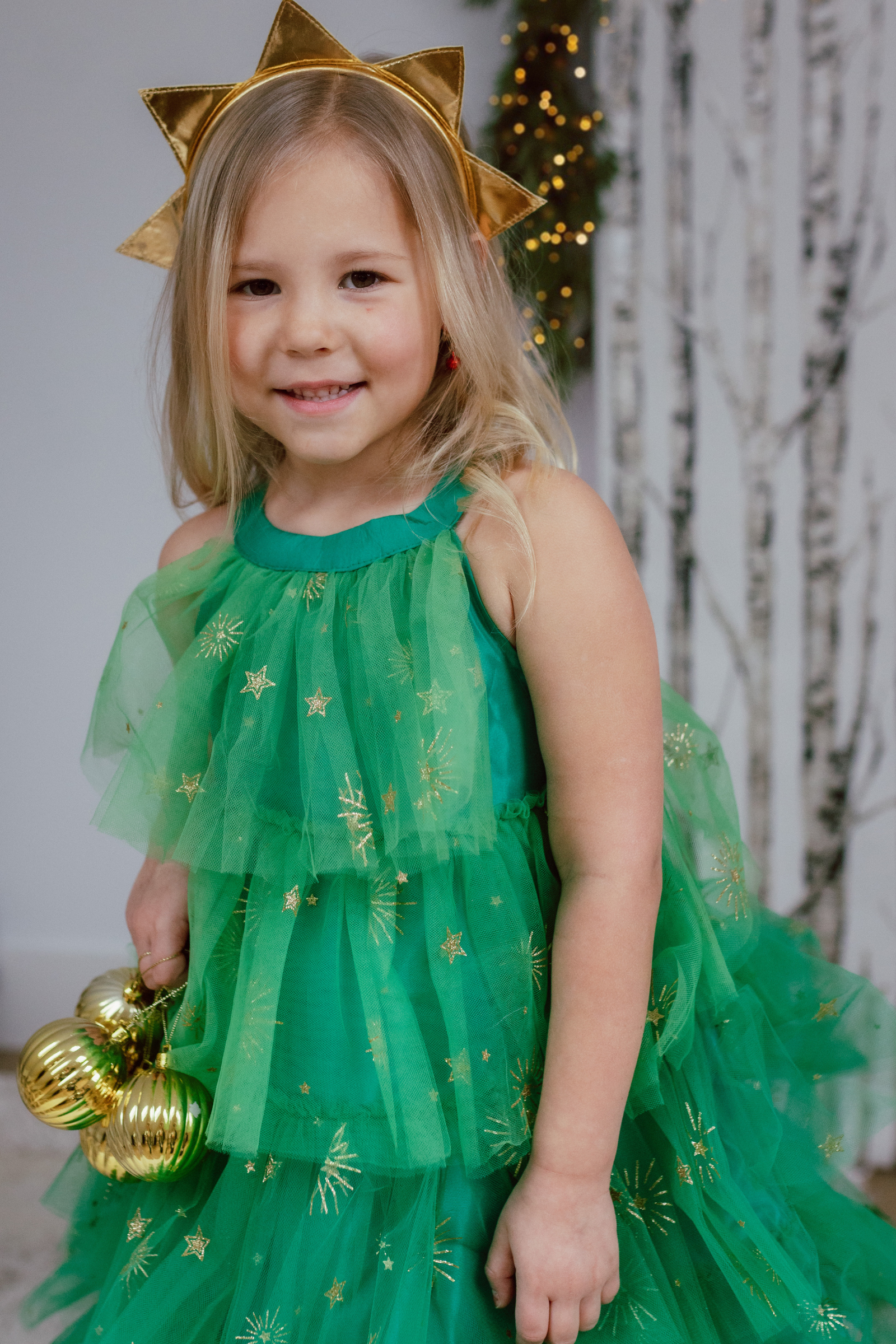 Christmas Tree Dress with Headpiece