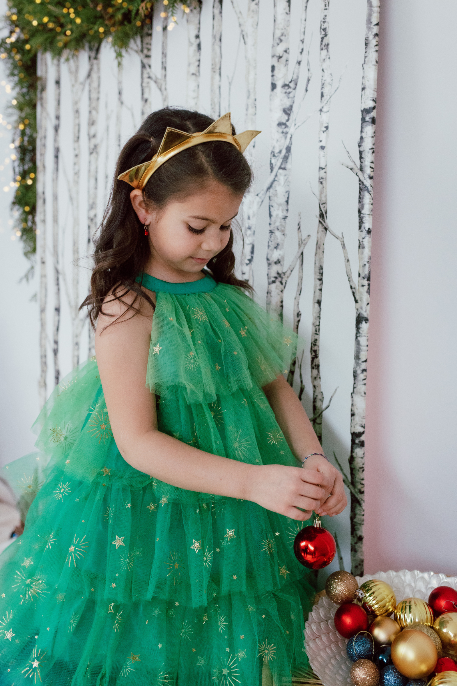 Christmas Tree Dress with Headpiece