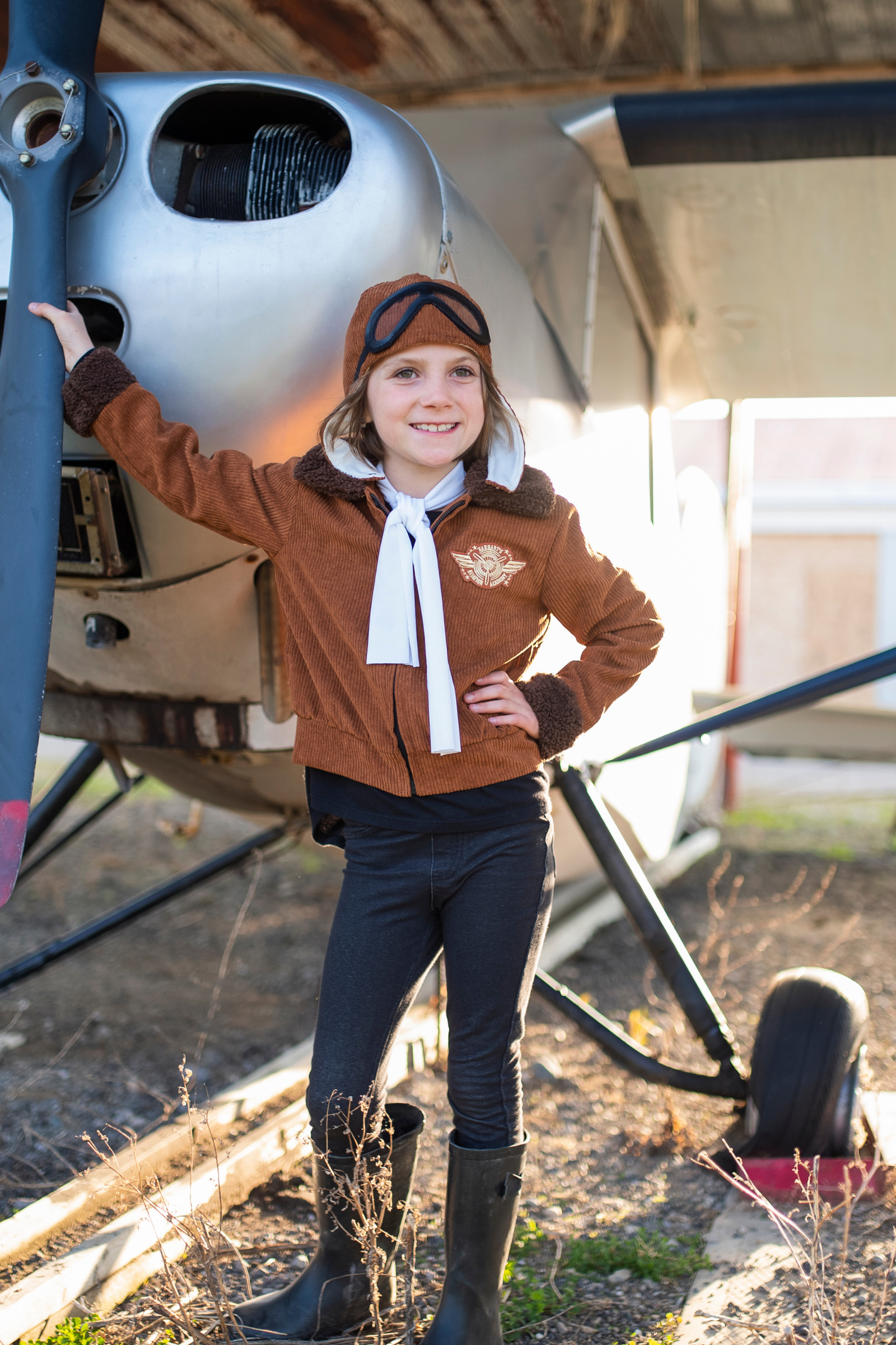 Amelia The Pioneer Pilot Jacket, Hat & Scarf