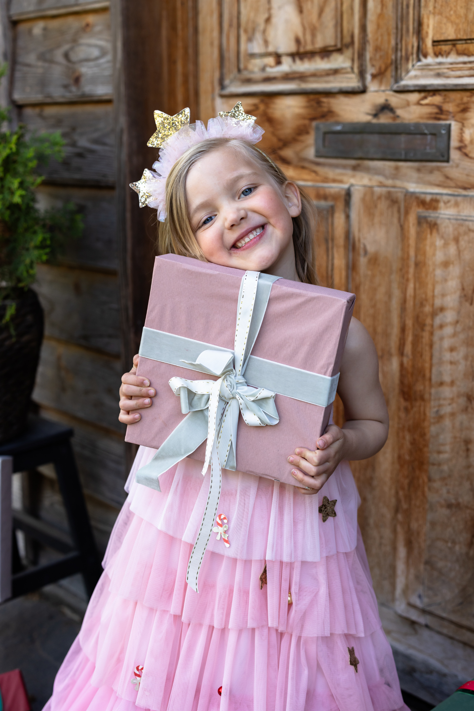 Blush Christmas Tree Dress & Headpiece