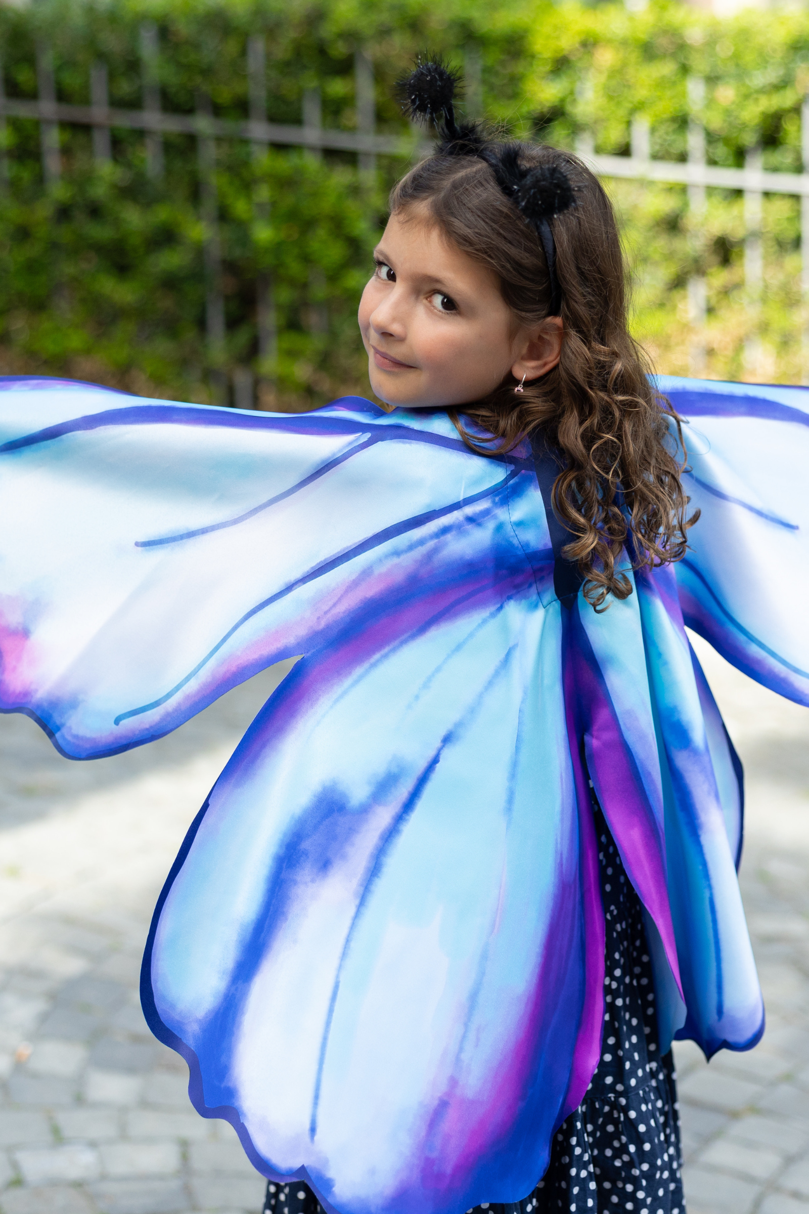 Ailes de papillon en tissu bleues