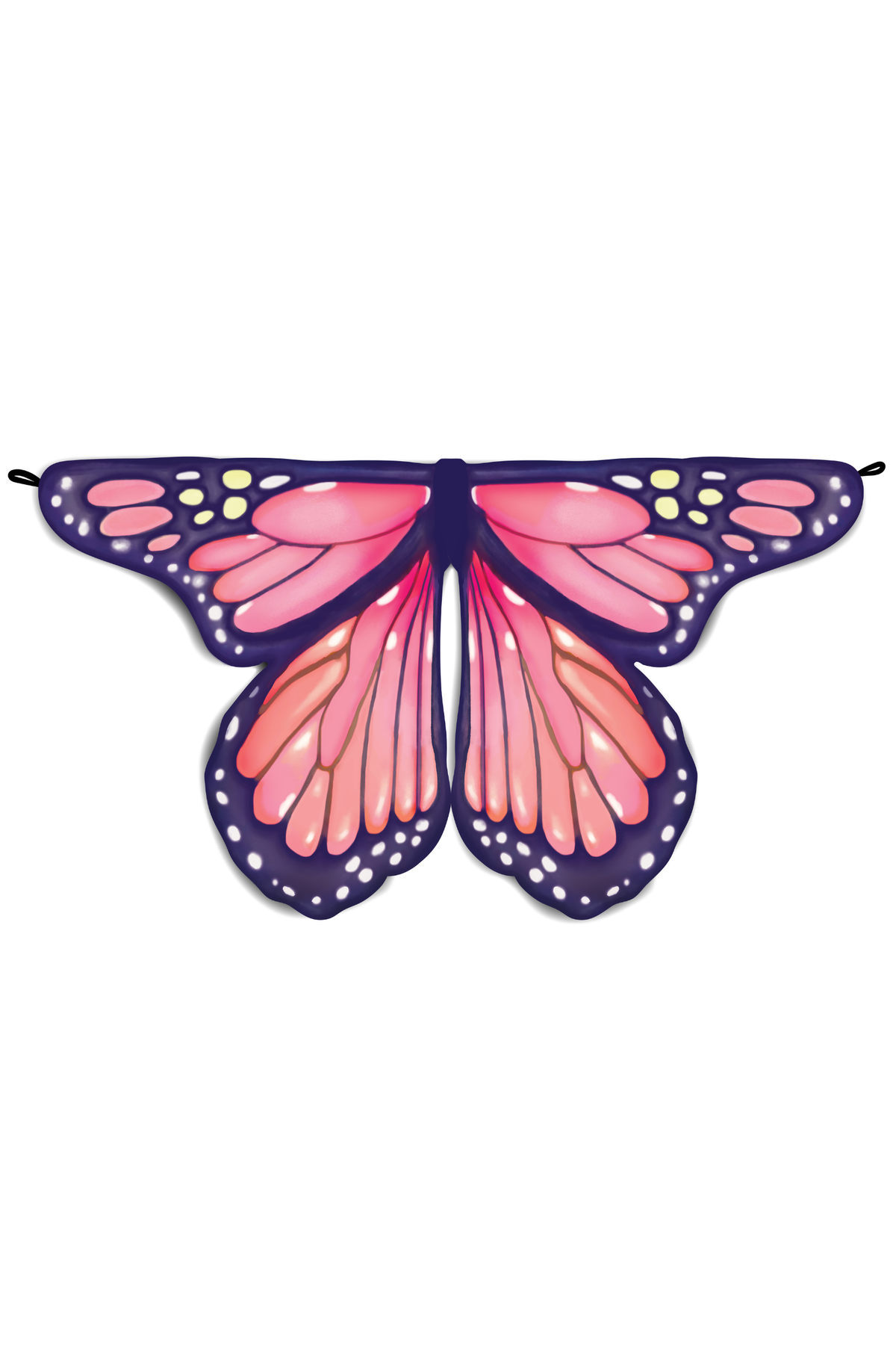 Ailes de papillon monarque en tissu roses