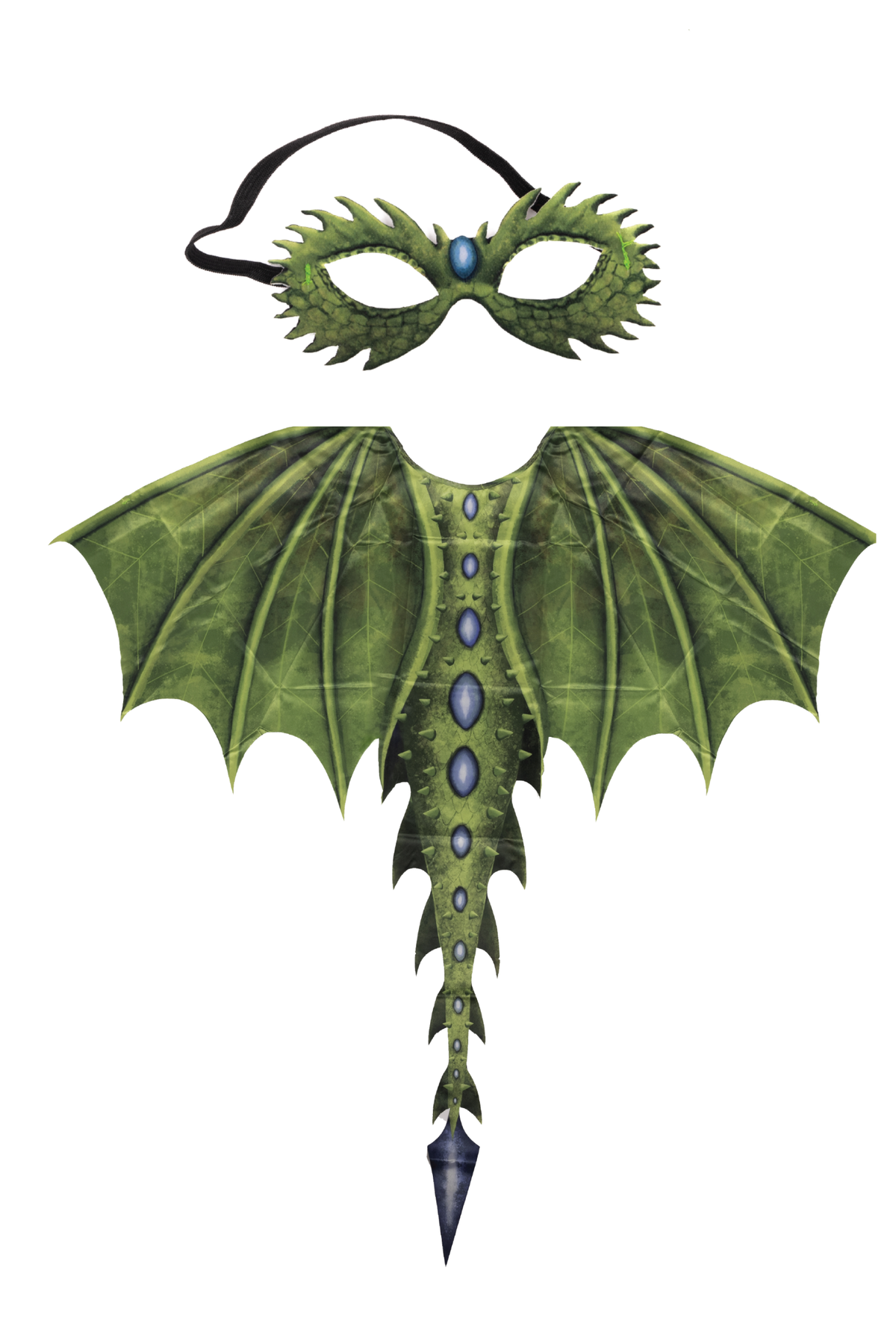 Ailes de dragon vertes en tissu
