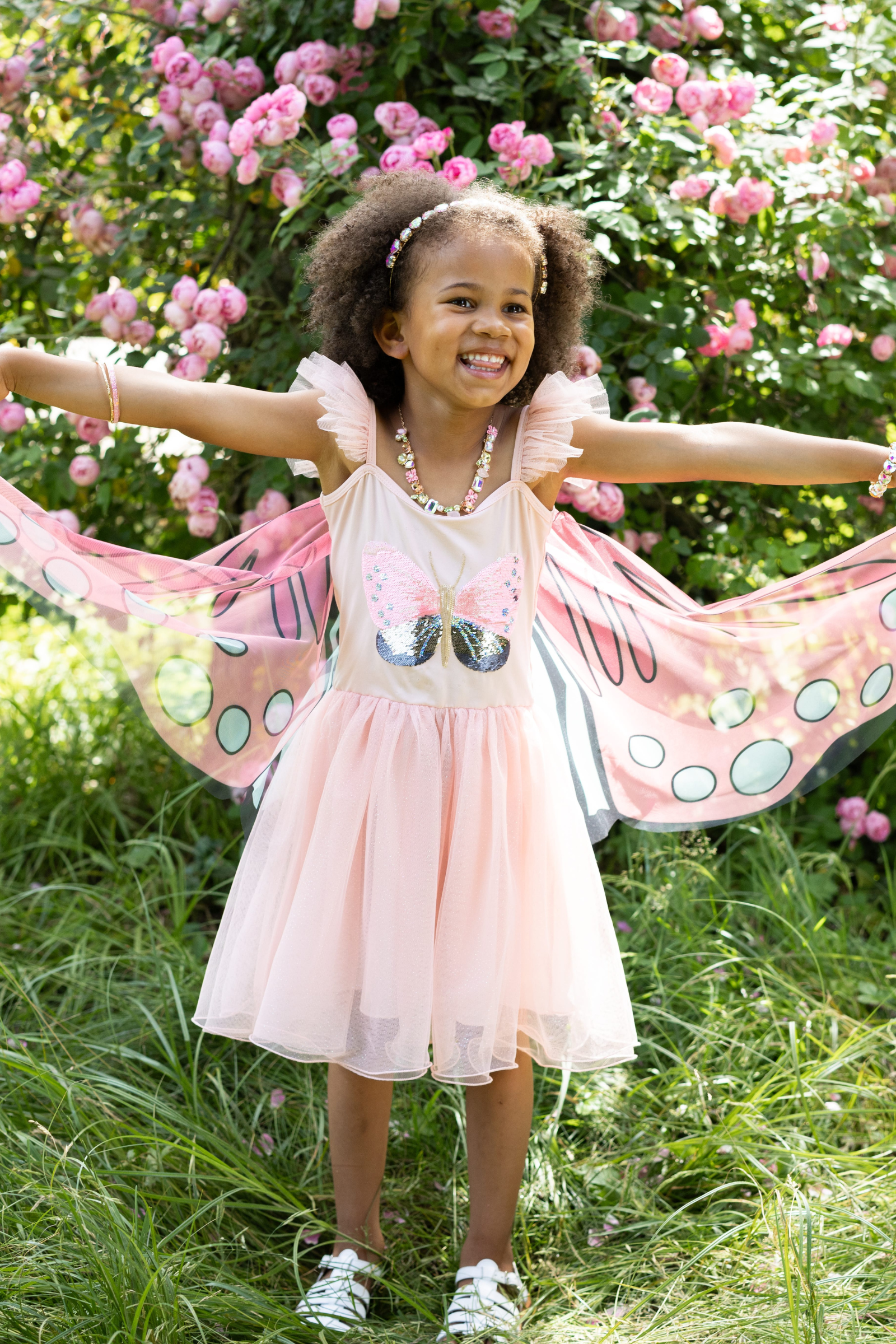 Sequins Secret Butterfly Twirl Dress with Wings