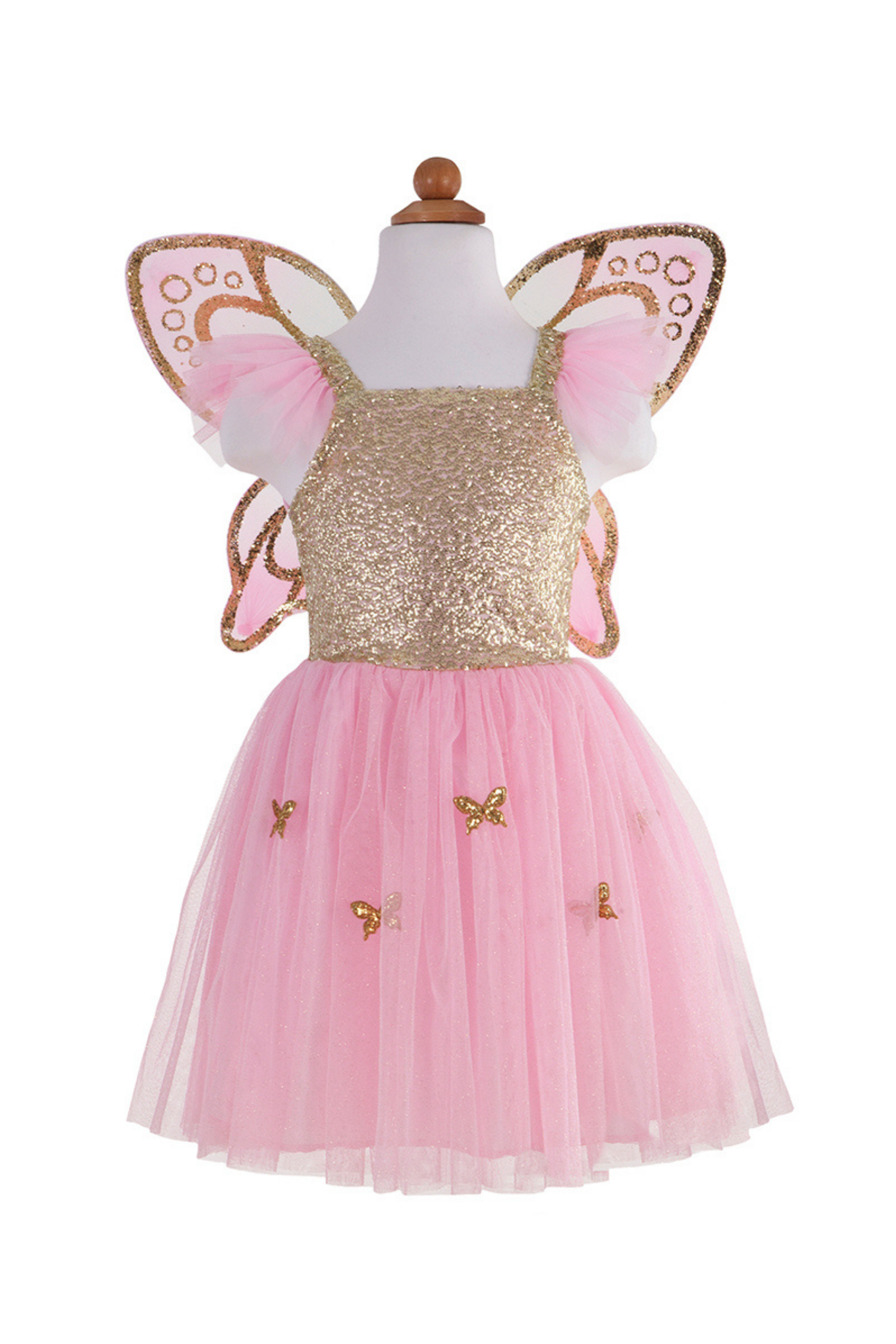 Robe de papillon rose avec ailes