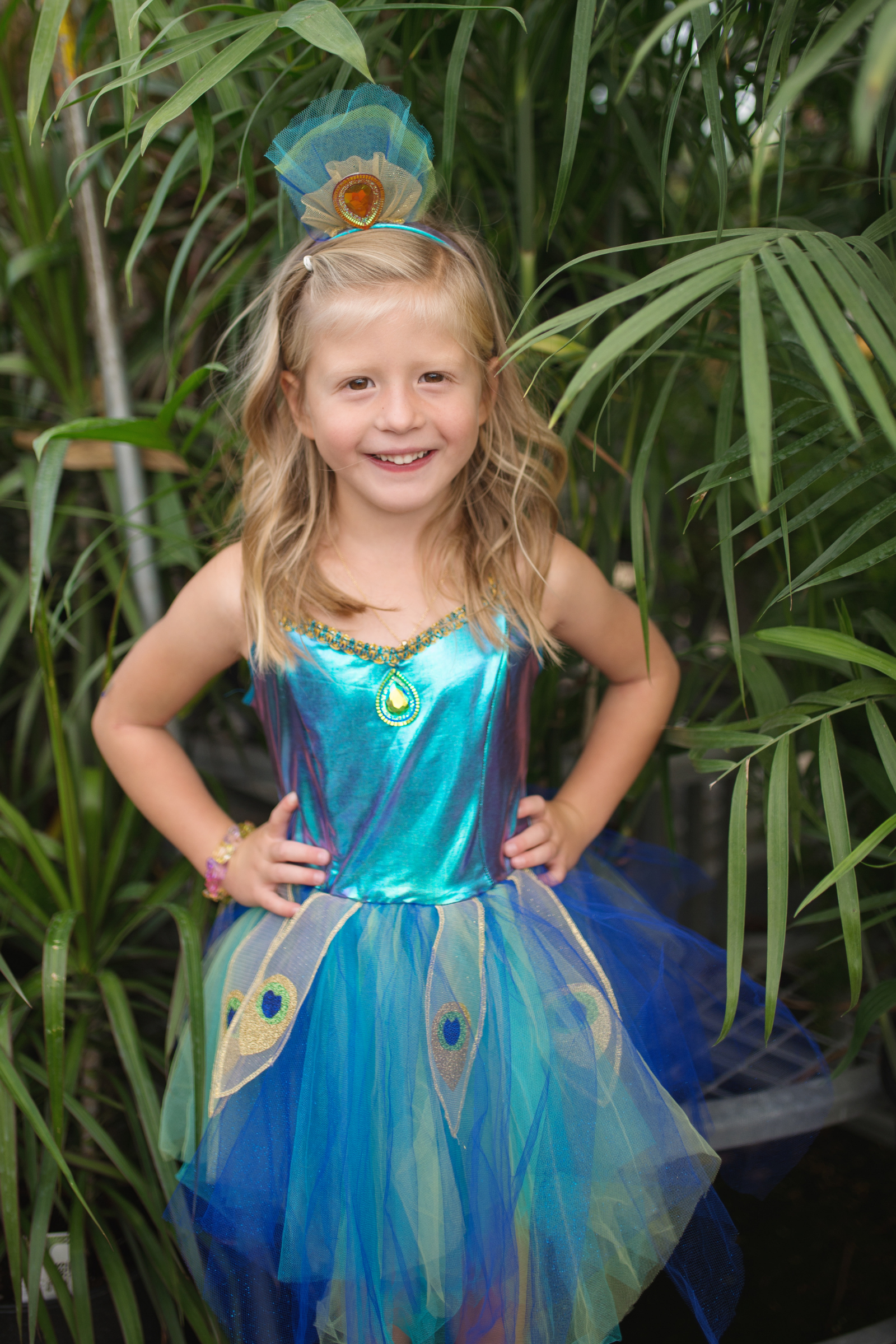 Pretty Peacock Dress & Headband