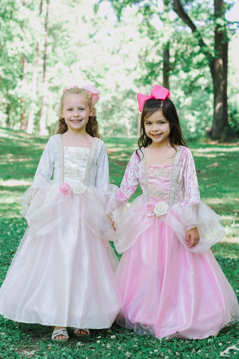 Robe de princesse rose pâle et or, taille US 3-4