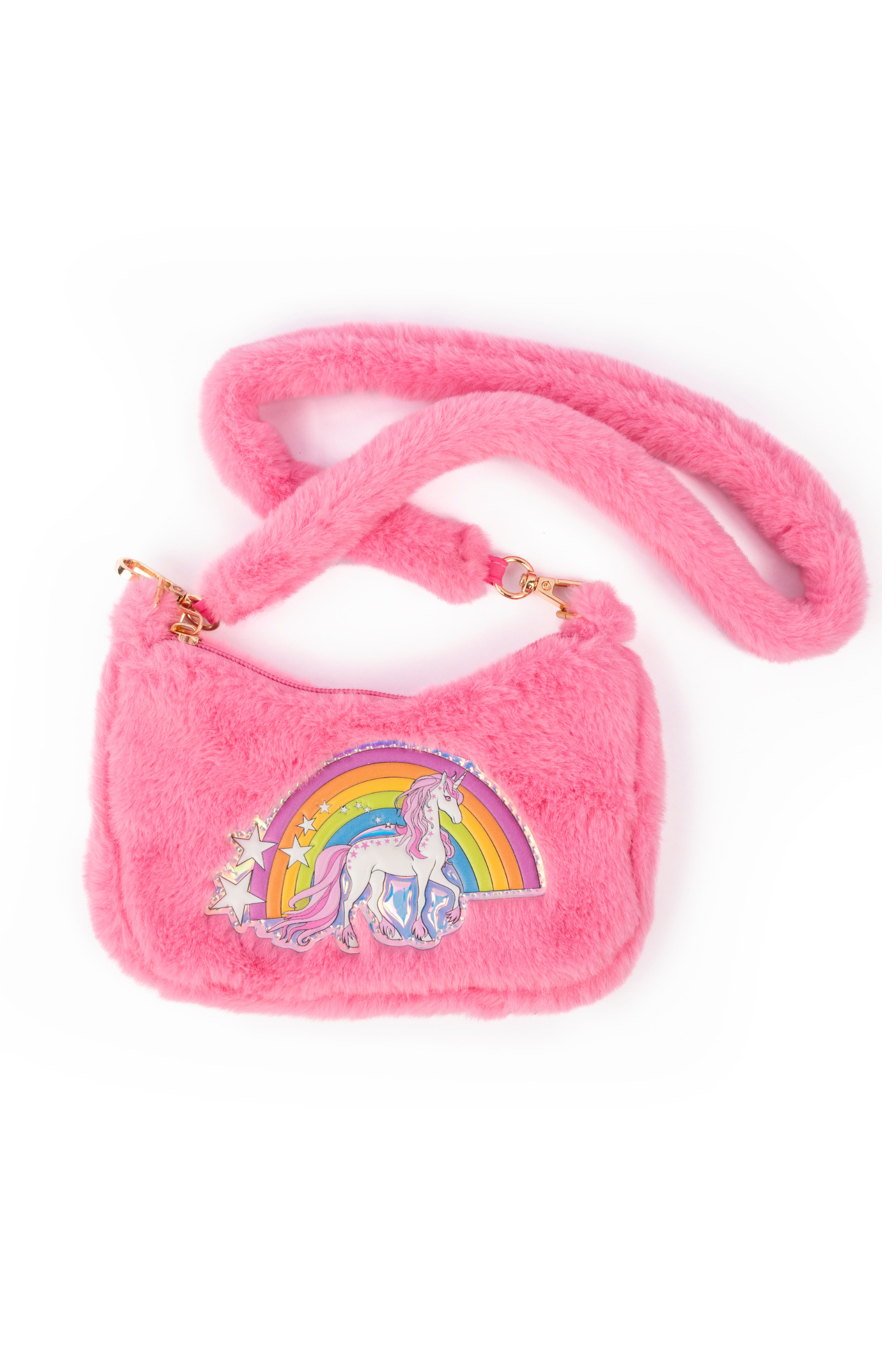 Sac-à-main peluche "Rainbow Cuddle" - rose