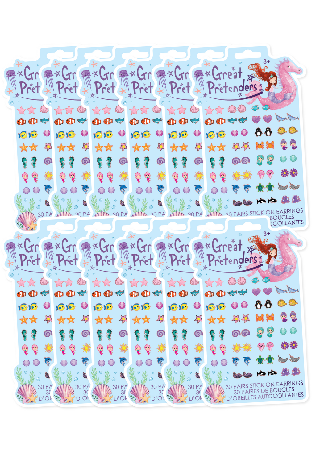Earwig Stickers 6 Packs of Mermaid Sticker Earrings